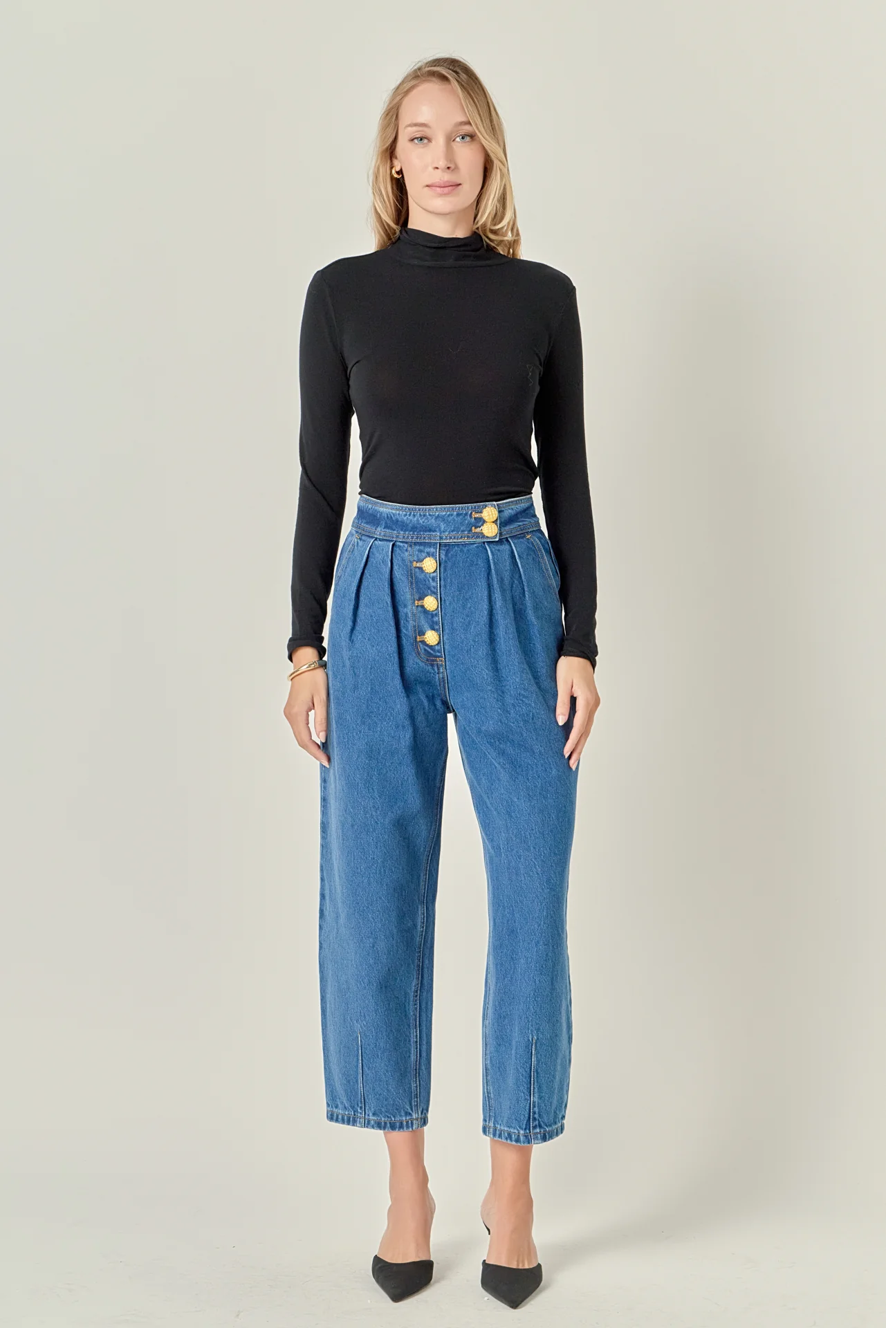 Premium Denim Cropped Trousers - Image 12