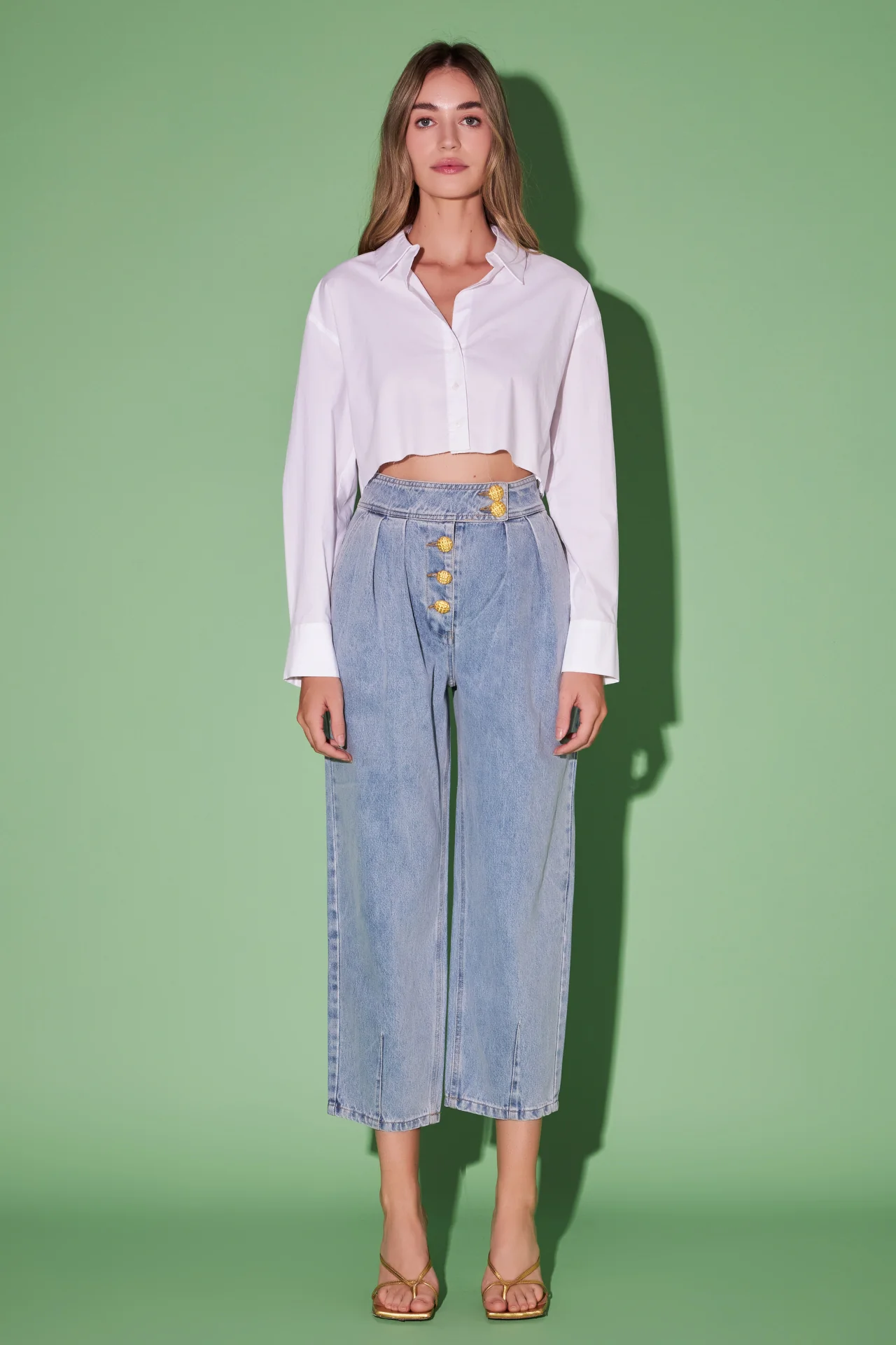 Premium Denim Cropped Trousers - Image 17