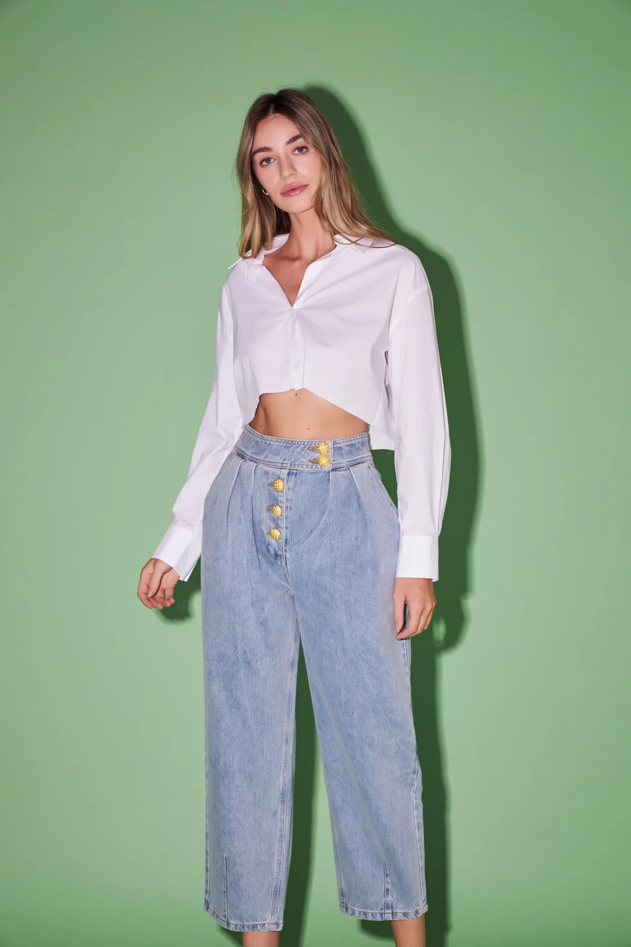 Premium Denim Cropped Trousers - Image 18