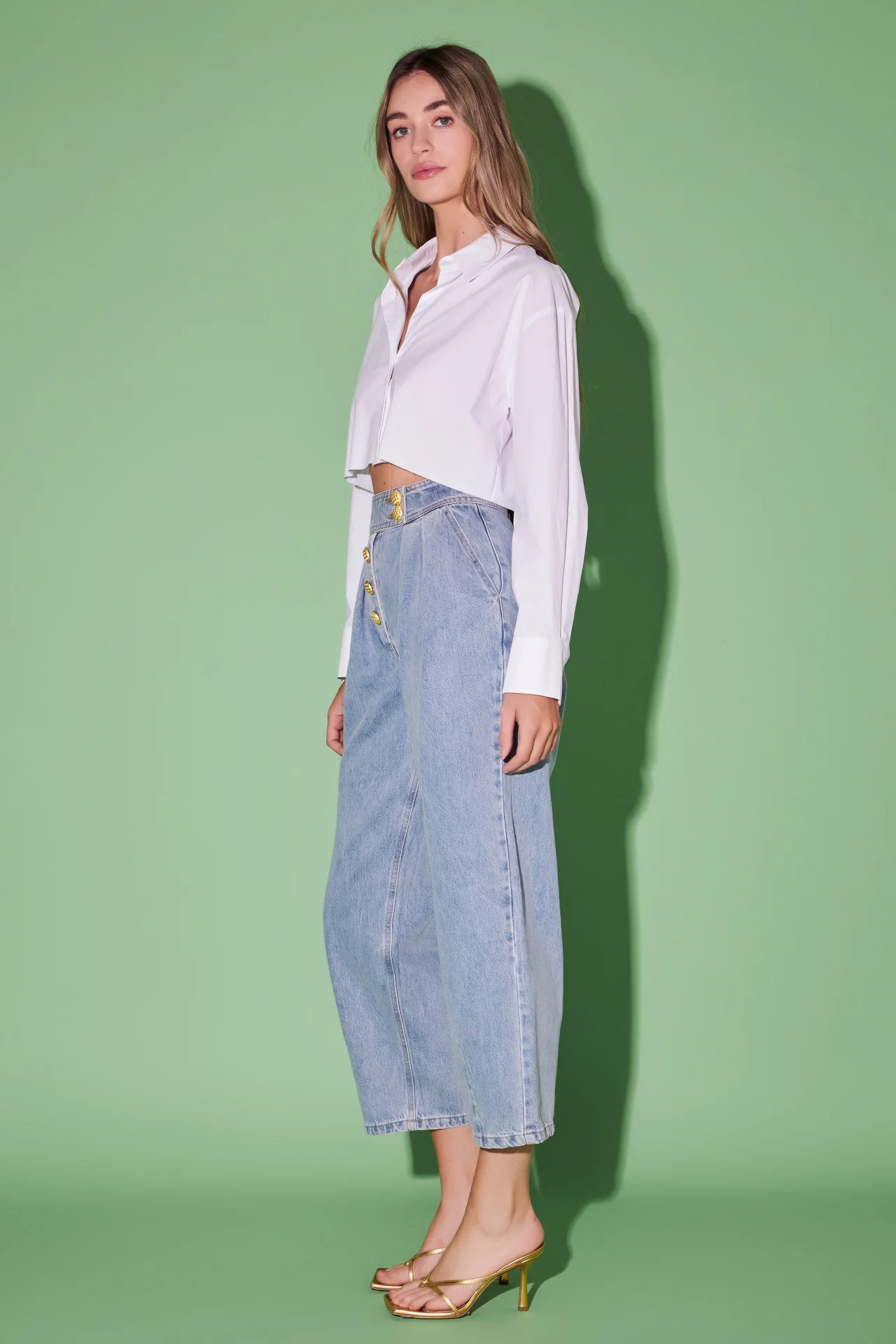 Premium Denim Cropped Trousers - Image 19