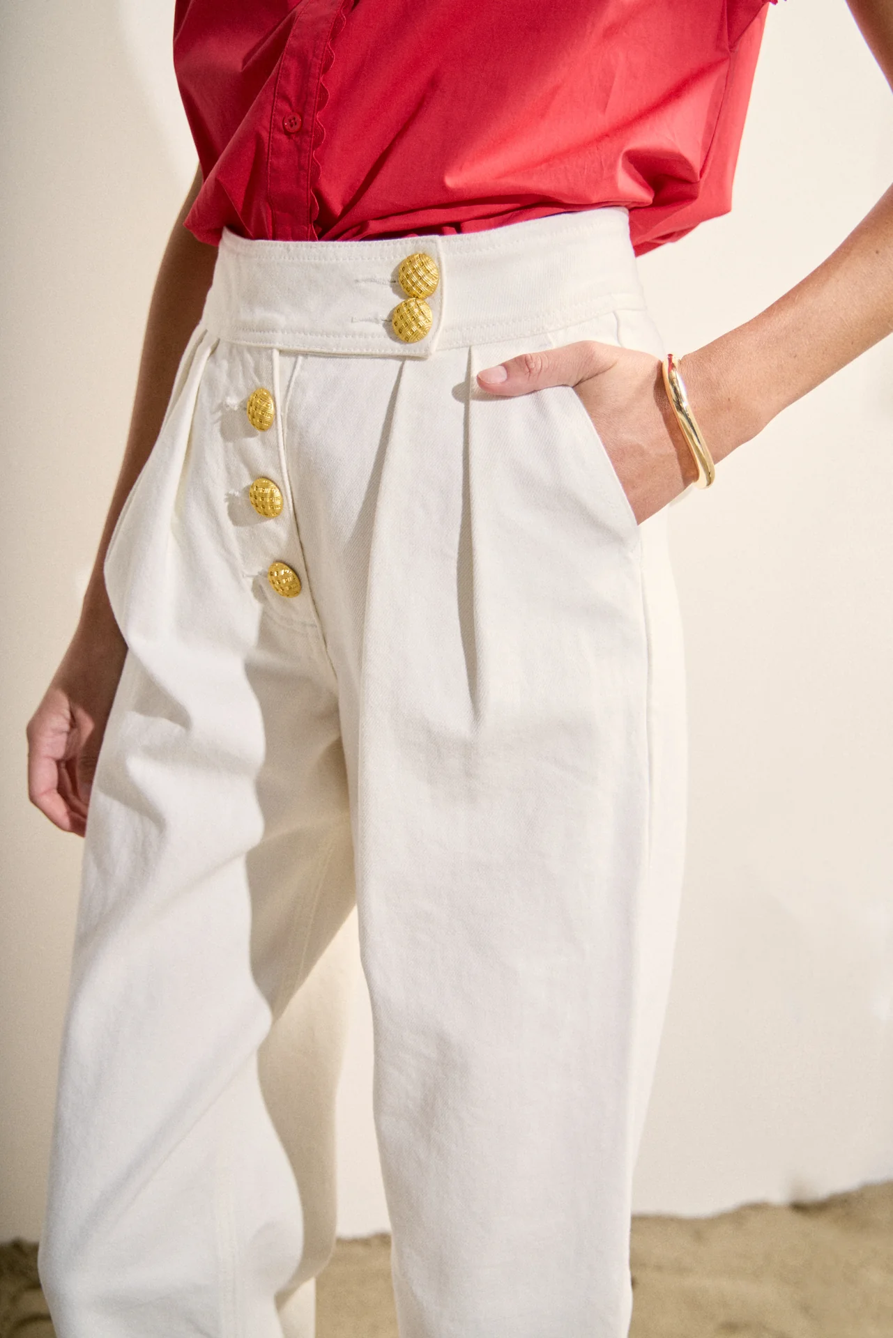 Premium Denim Cropped Trousers - Image 2