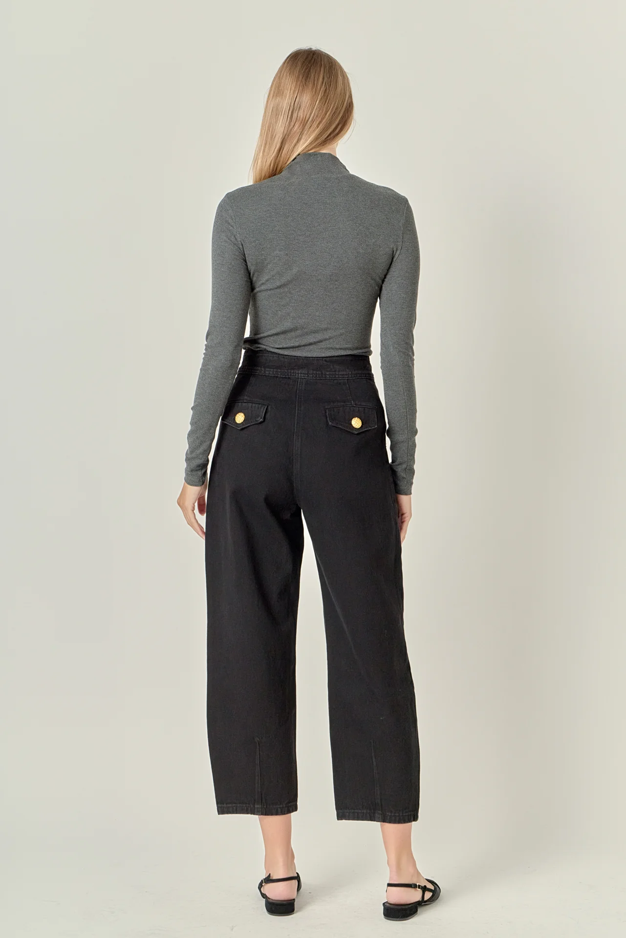 Premium Denim Cropped Trousers - Image 9