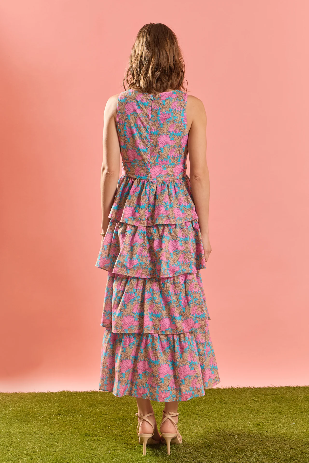 Floral Tiered V-Neck Maxi Dress - Image 4