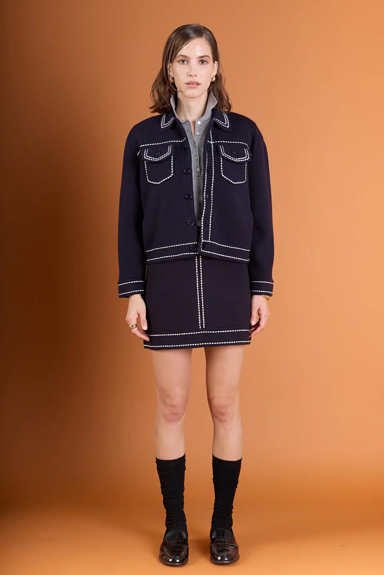 Denim-Look Knit Cardigan - Image 16