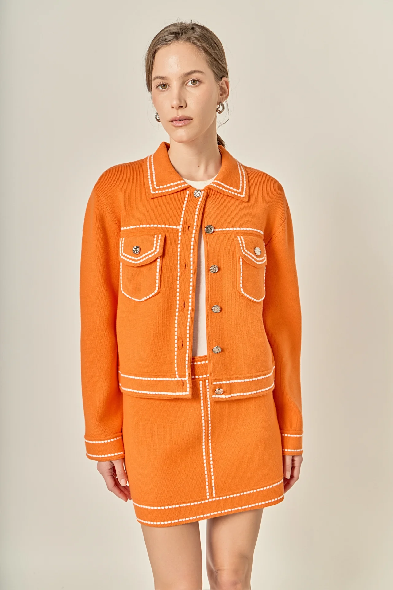 Denim-Look Knit Cardigan - Image 7