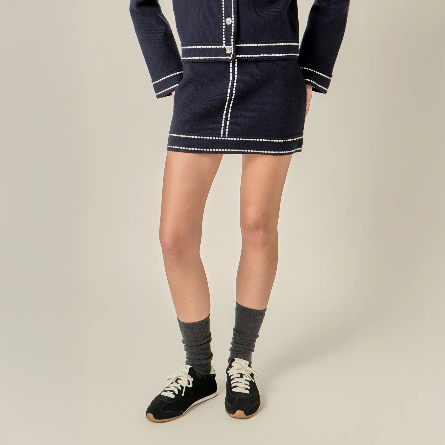Denim-Look Knit Skirt - Image 16