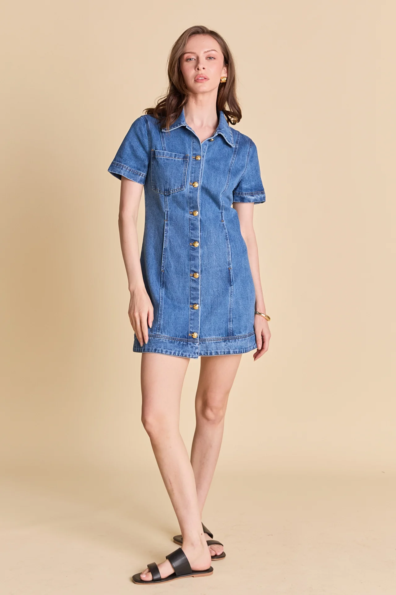 Classic Denim Mini Dress - Image 10