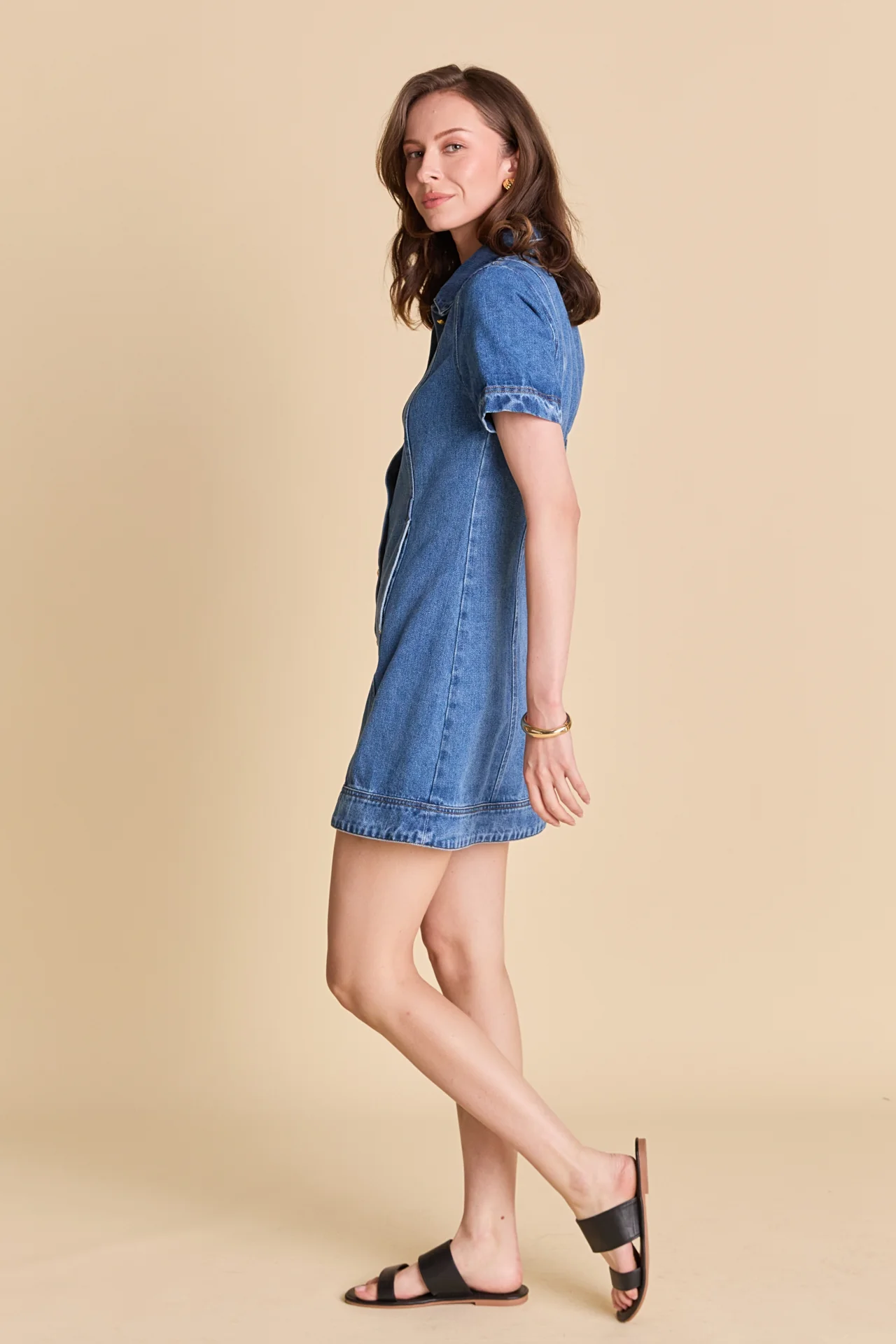 Classic Denim Mini Dress - Image 12