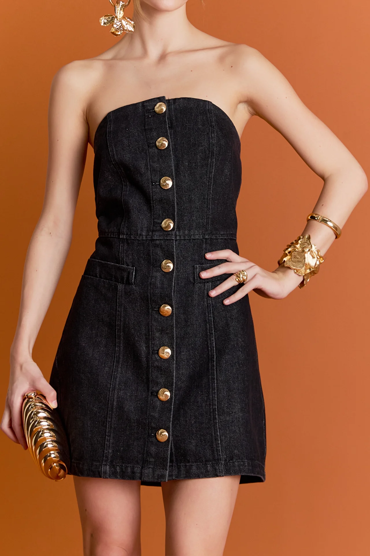 Vivienne Denim Tube Mini Dress - Image 2