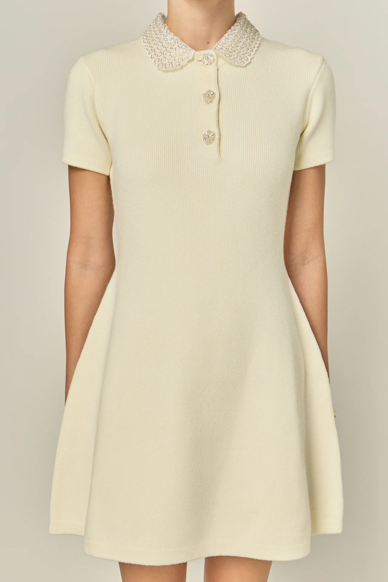 Eloise Bead Collar Knit Dress - Image 2