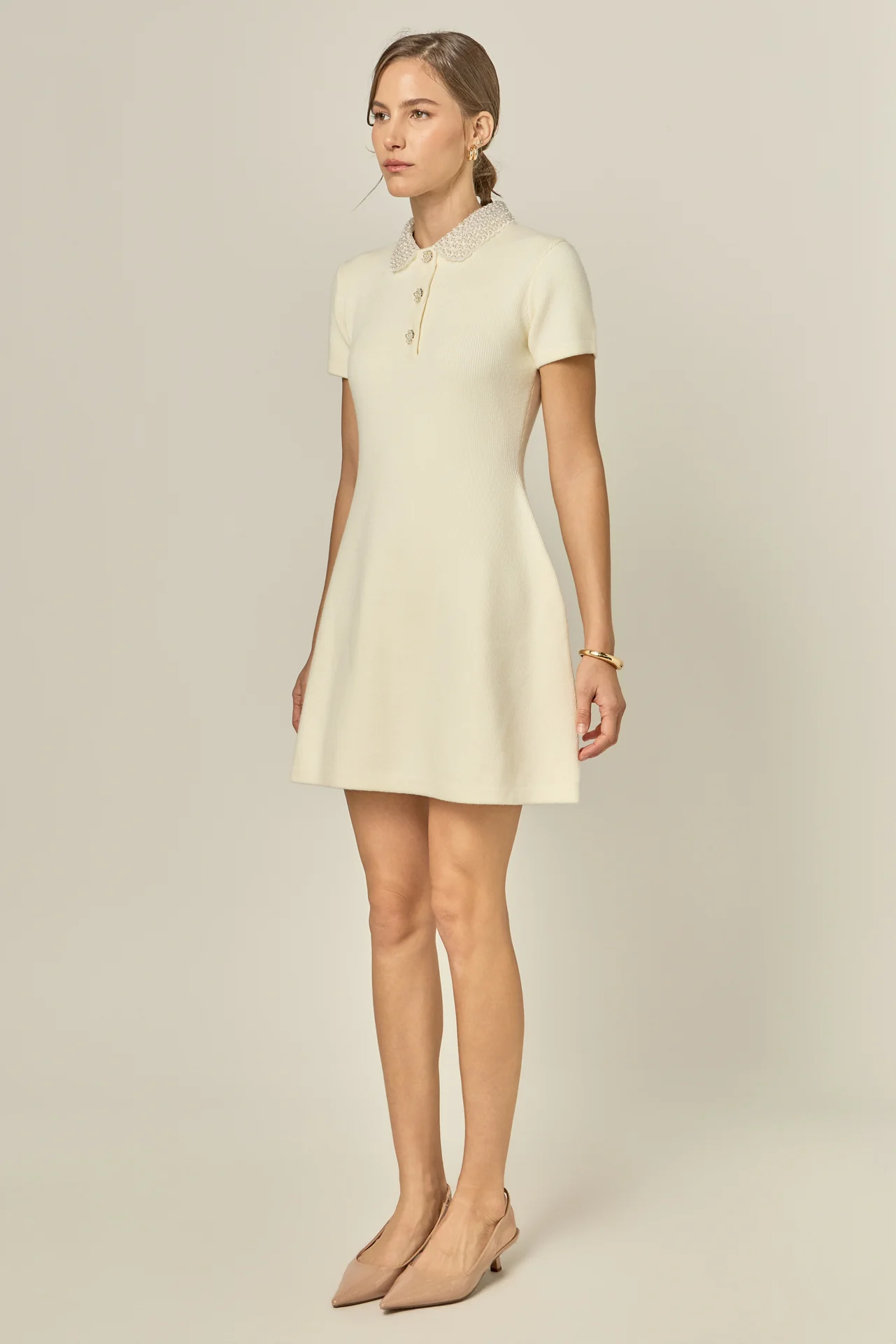 Eloise Bead Collar Knit Dress - Image 4