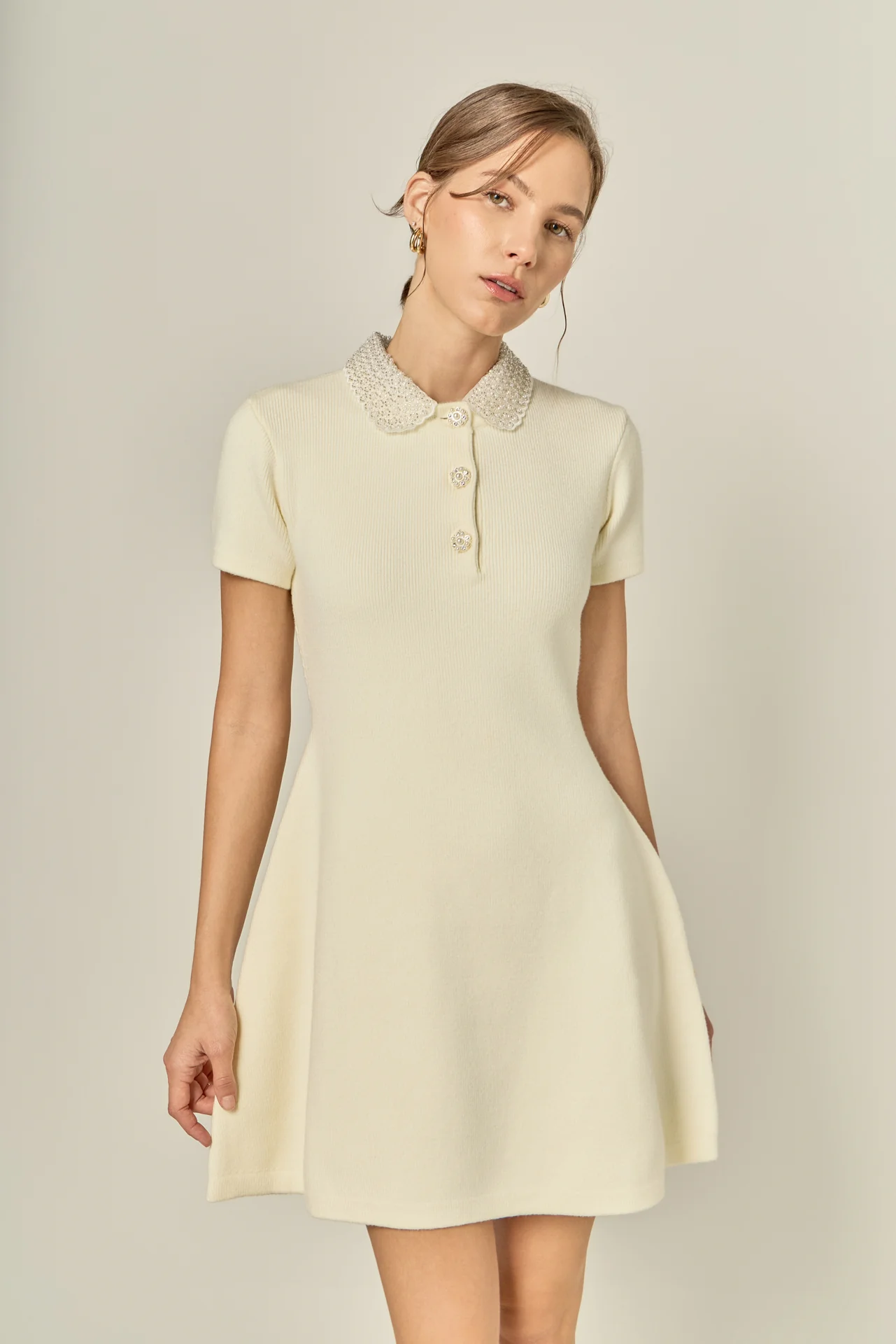 Eloise Bead Collar Knit Dress - Image 6