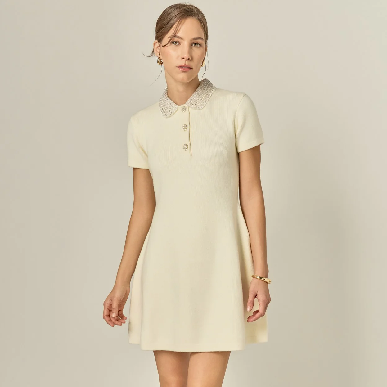 Eloise Bead Collar Knit Dress - Image 7