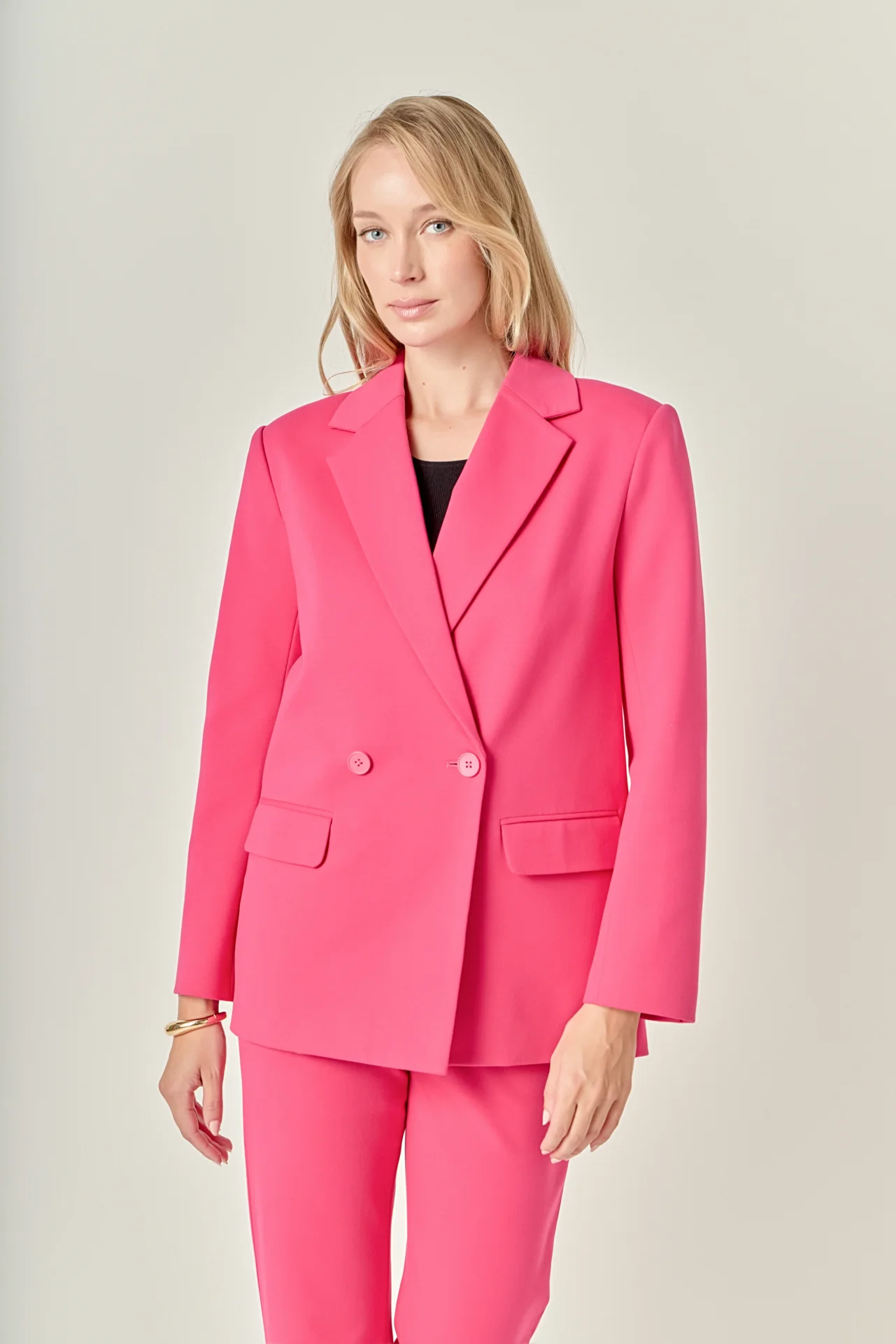 Double-breasted Knit Blazer - Image 5