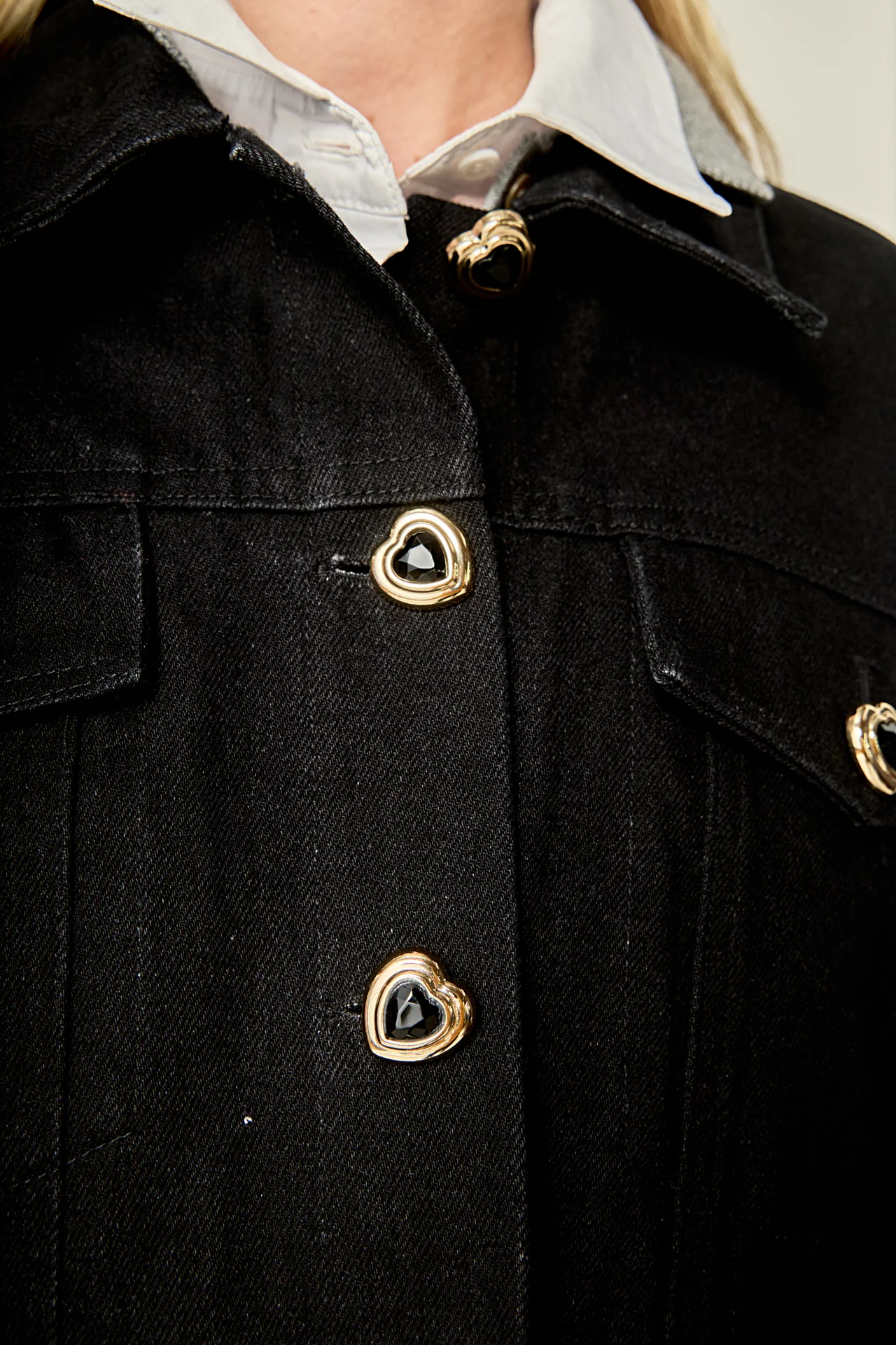 Heart Button Cropped Jacket - Image 3