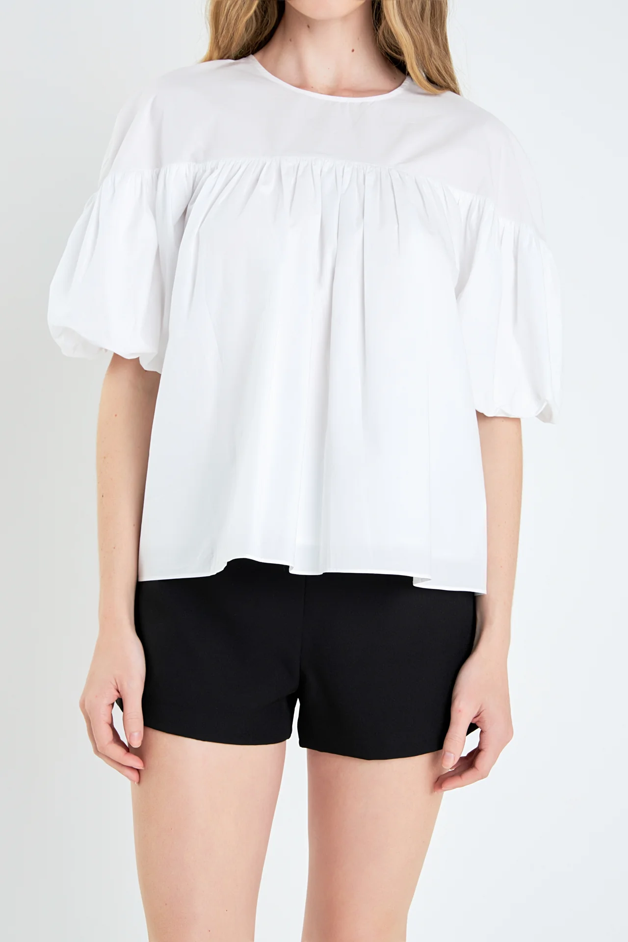Dropped Shoulder Puff Sleeve Top - Image 2