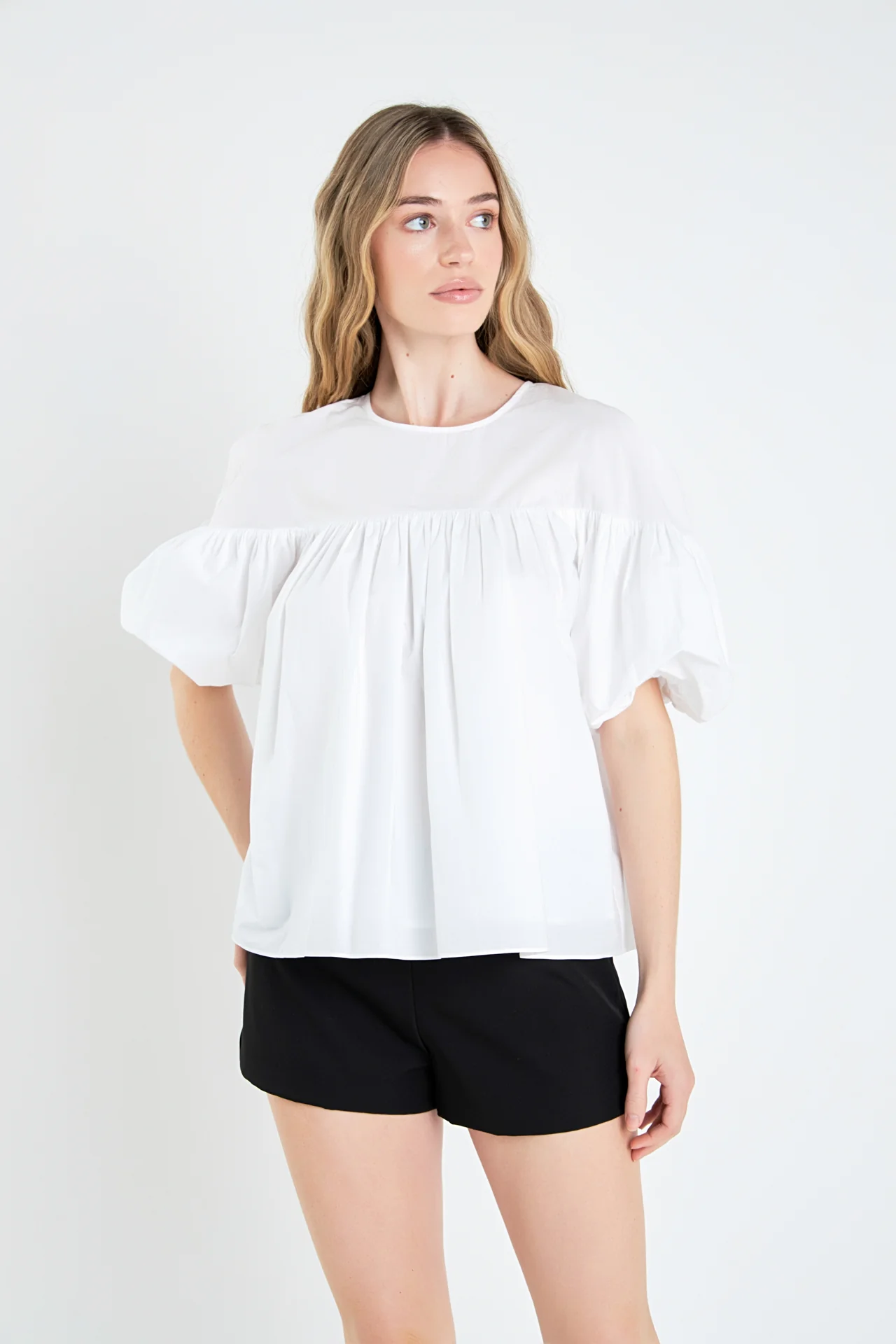 Dropped Shoulder Puff Sleeve Top - Image 5