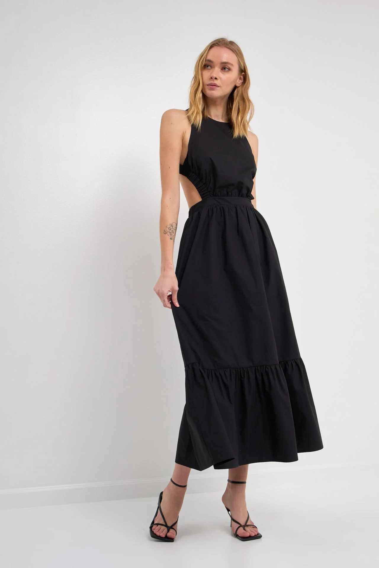 Elastic Detail Sleeveless Dress - Image 25