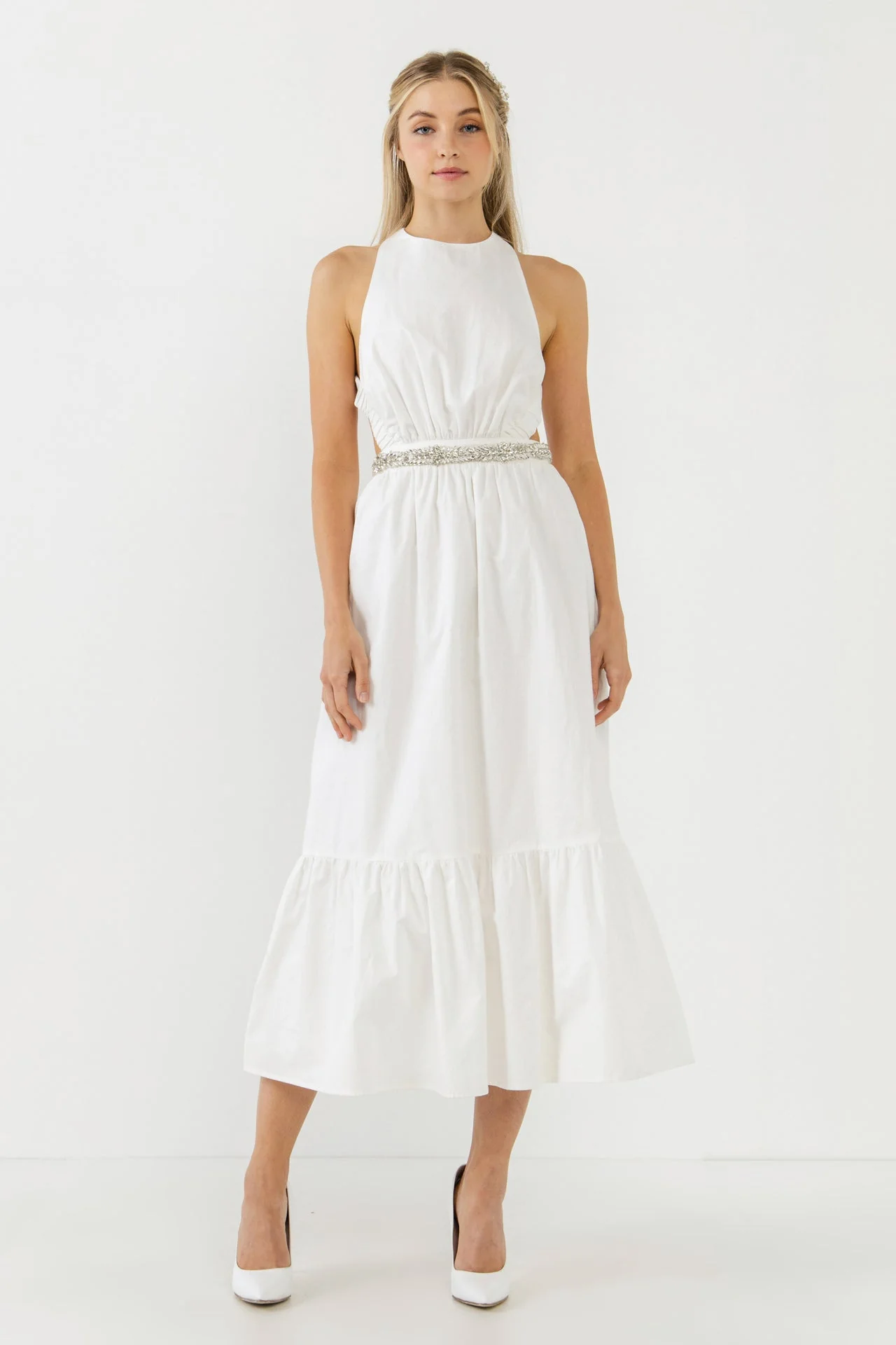 Elastic Detail Sleeveless Dress - Image 26