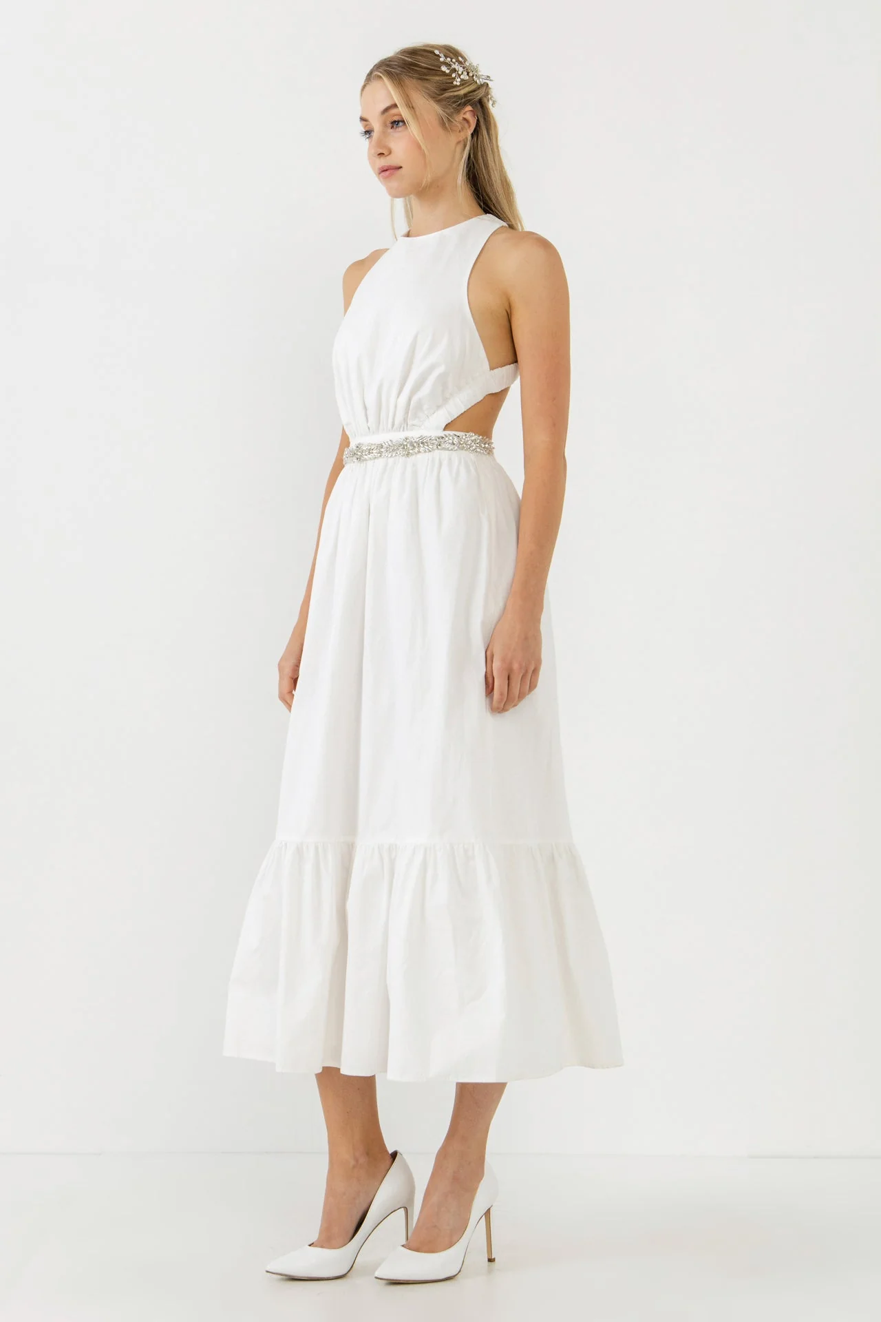 Elastic Detail Sleeveless Dress - Image 28