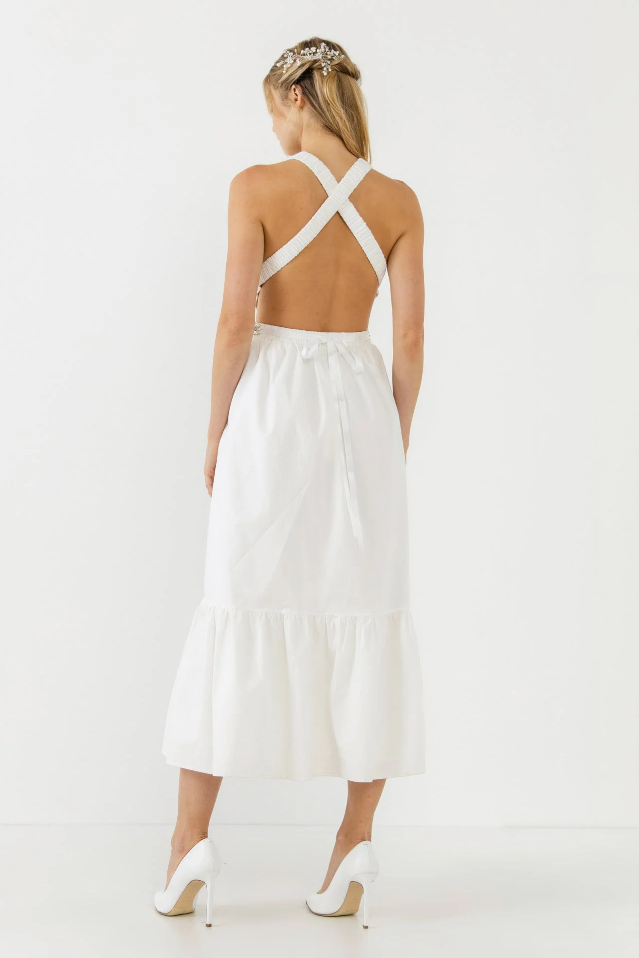 Elastic Detail Sleeveless Dress - Image 29