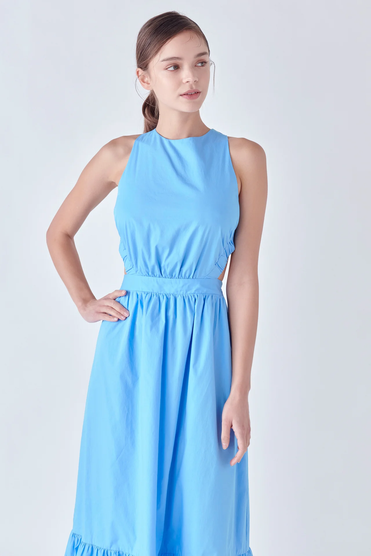Elastic Detail Sleeveless Dress - Image 35