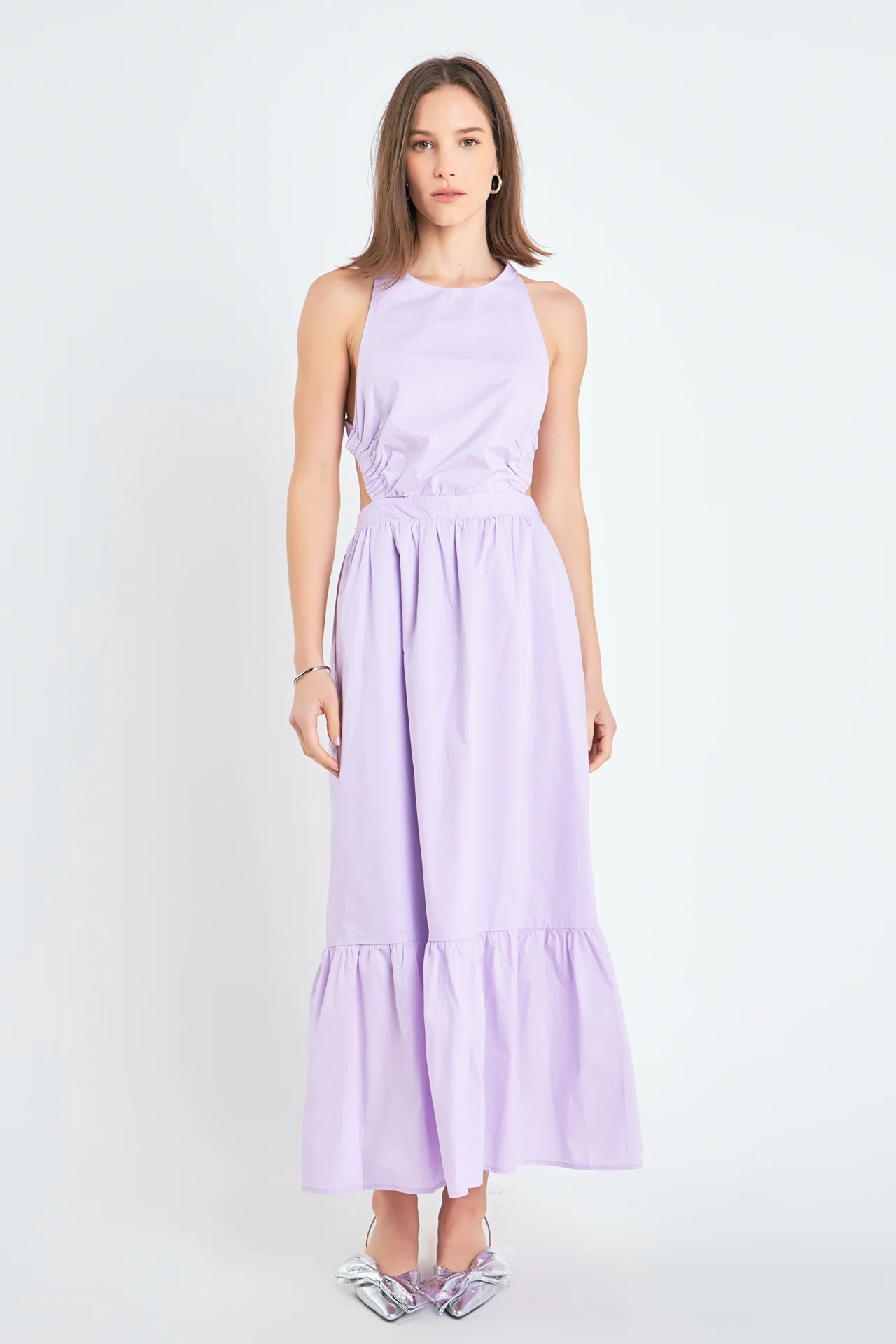 Elastic Detail Sleeveless Dress - Image 36