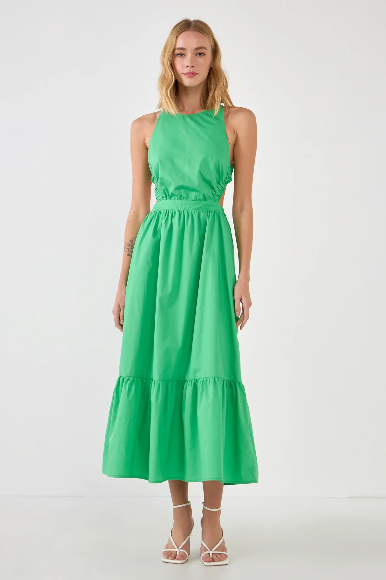 Elastic Detail Sleeveless Dress - Image 41