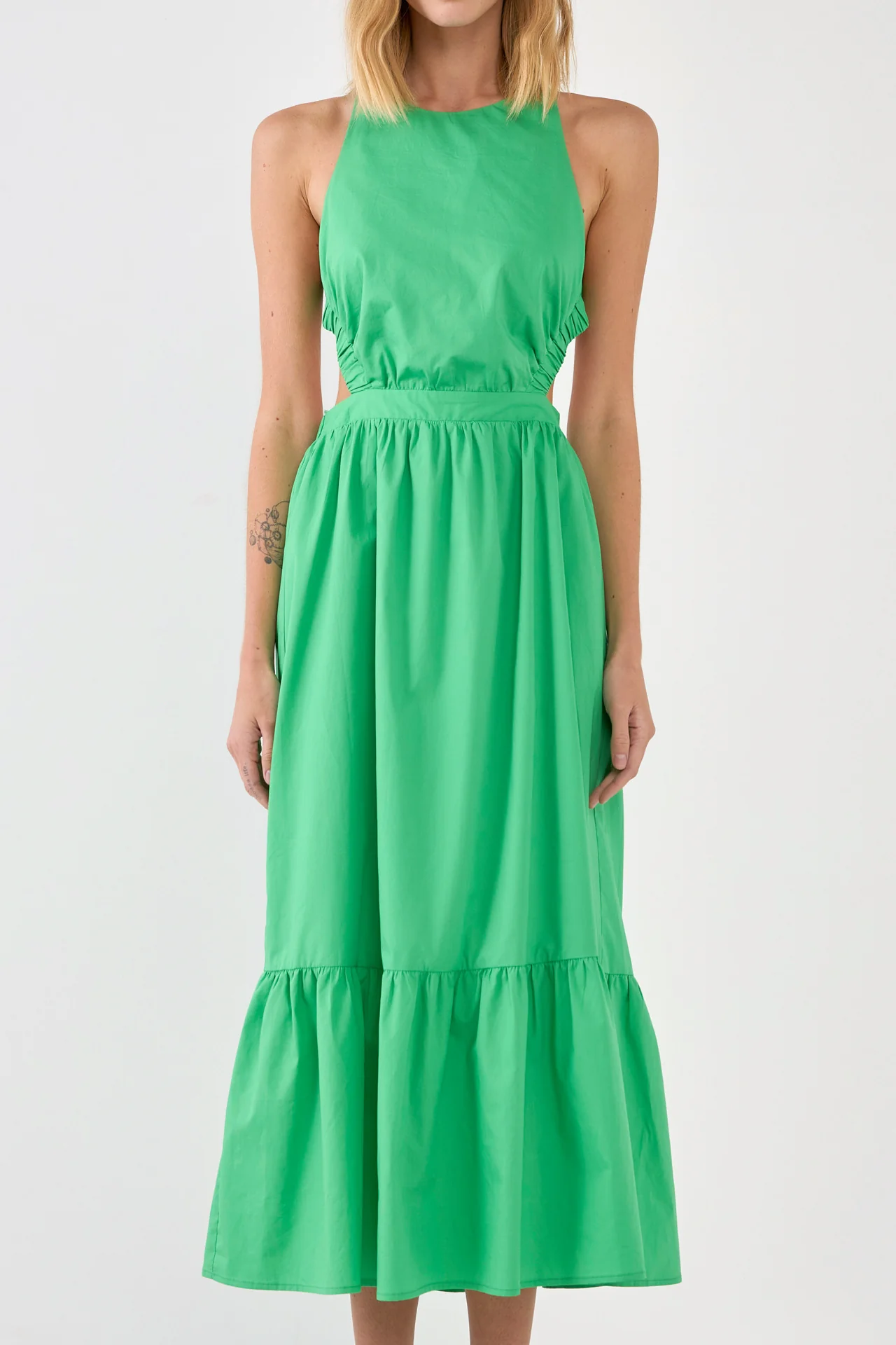 Elastic Detail Sleeveless Dress - Image 42