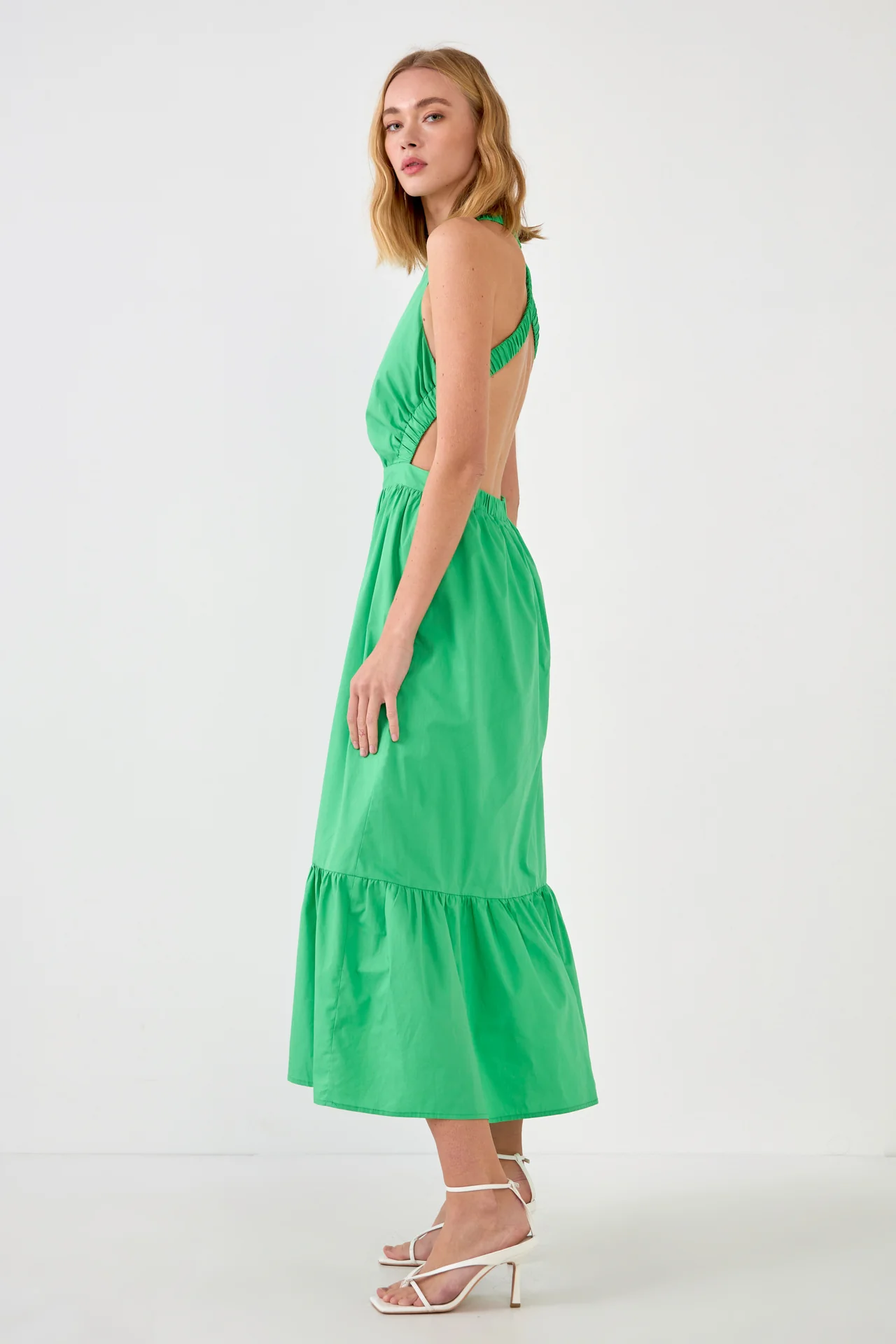 Elastic Detail Sleeveless Dress - Image 43