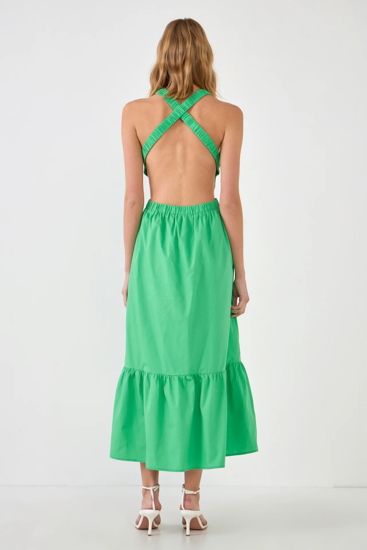 Elastic Detail Sleeveless Dress - Image 44