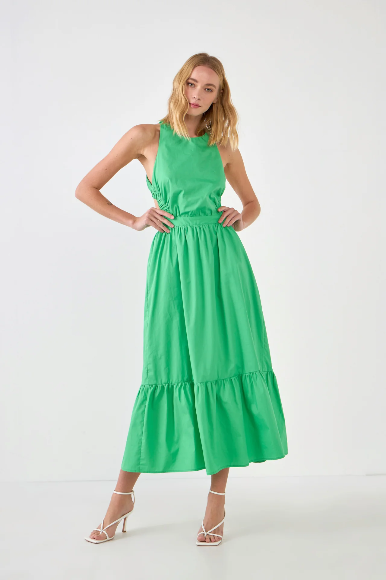 Elastic Detail Sleeveless Dress - Image 45