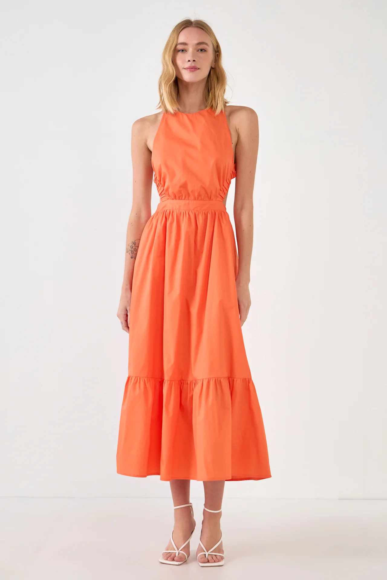 Elastic Detail Sleeveless Dress - Image 46
