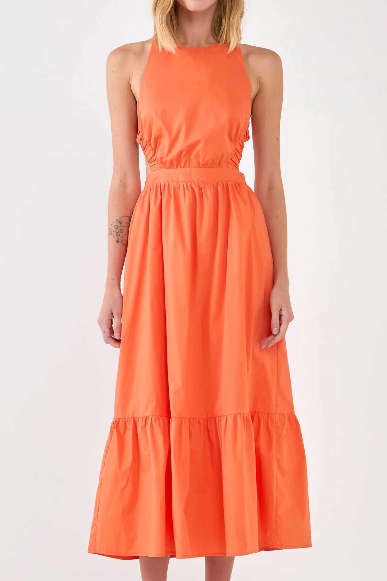 Elastic Detail Sleeveless Dress - Image 47