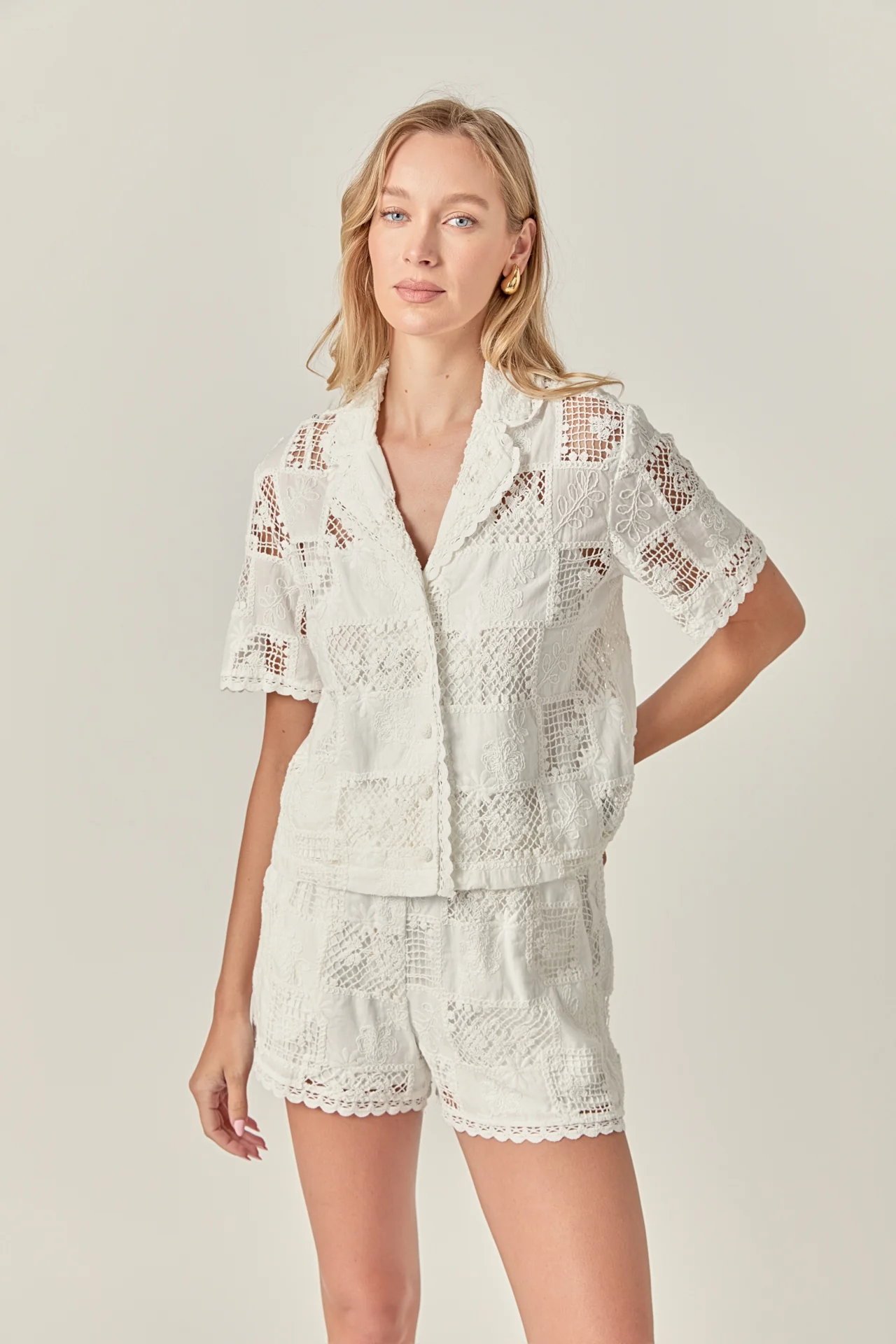 Scallop Edge Embroidered Shirt - Image 5