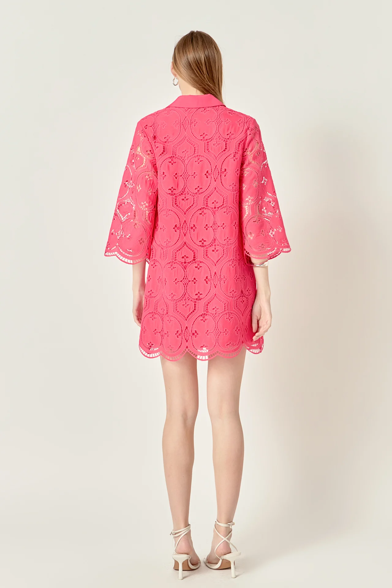 Embroidered Collar Mini Dress - Image 4