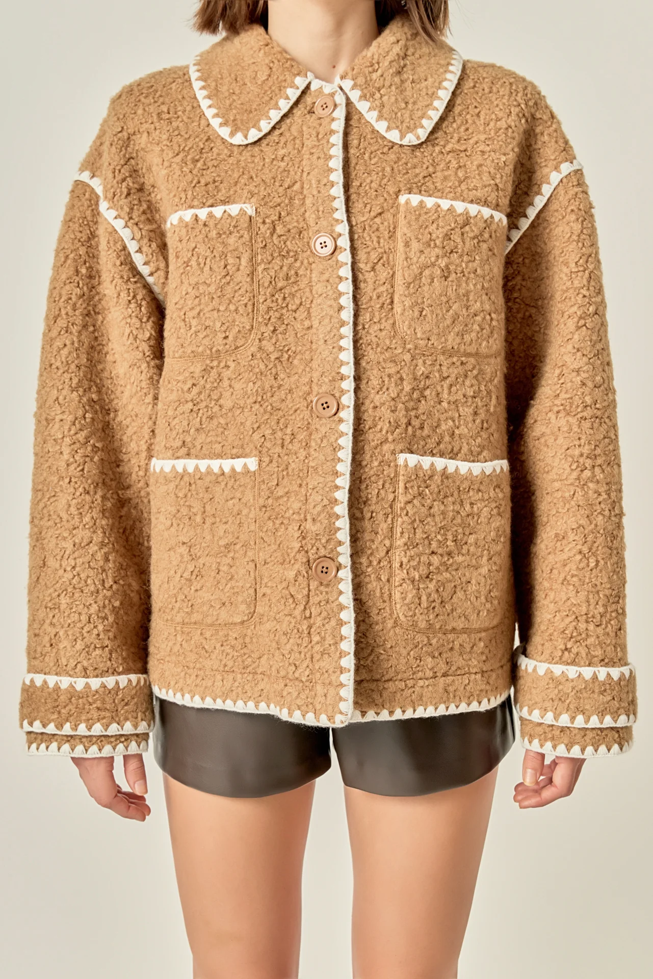 Embroidered Shearling Jacket - Image 2