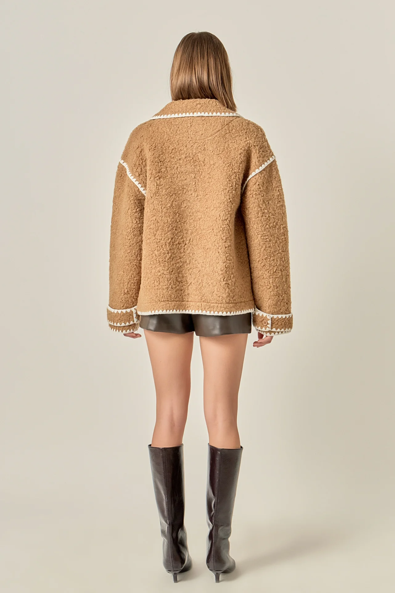Embroidered Shearling Jacket - Image 4