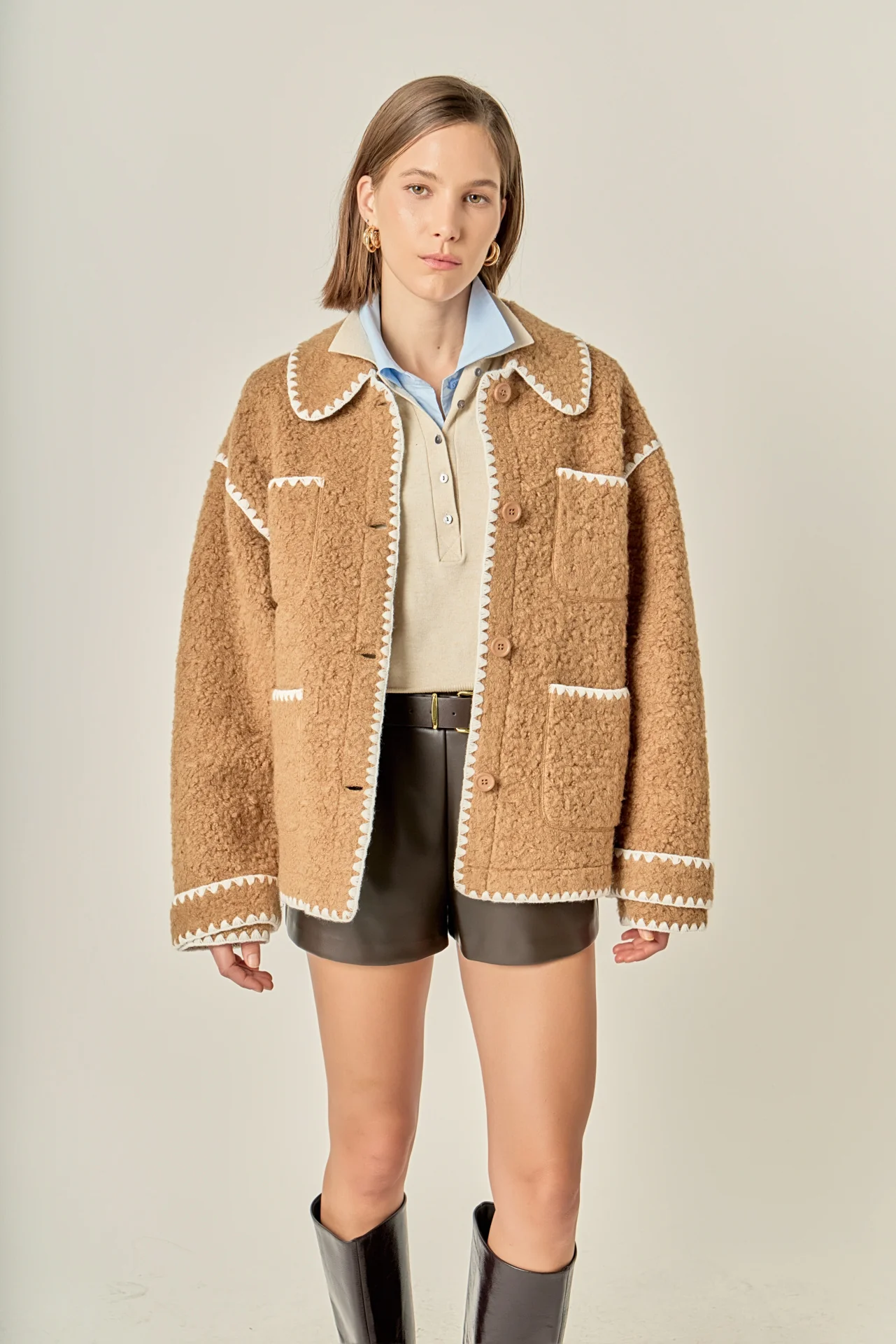 Embroidered Shearling Jacket - Image 5