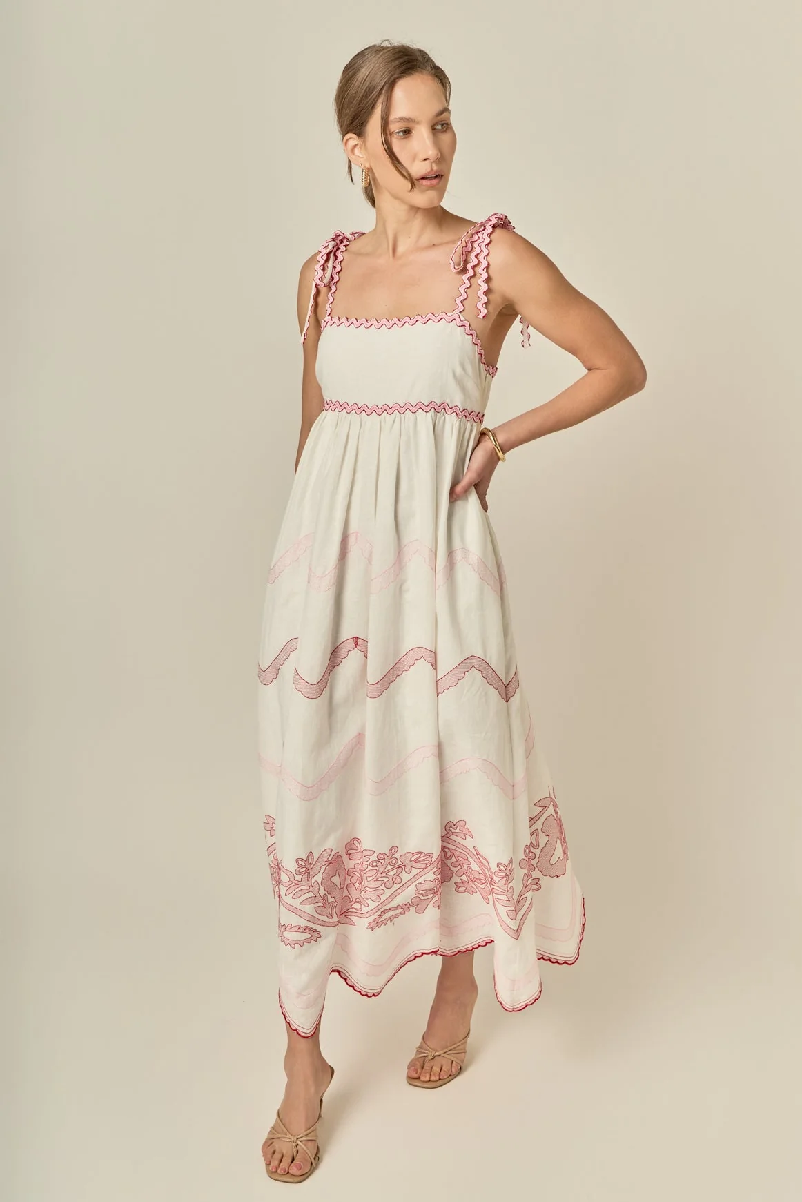Elodie Embroidered Maxi Dress - Image 7
