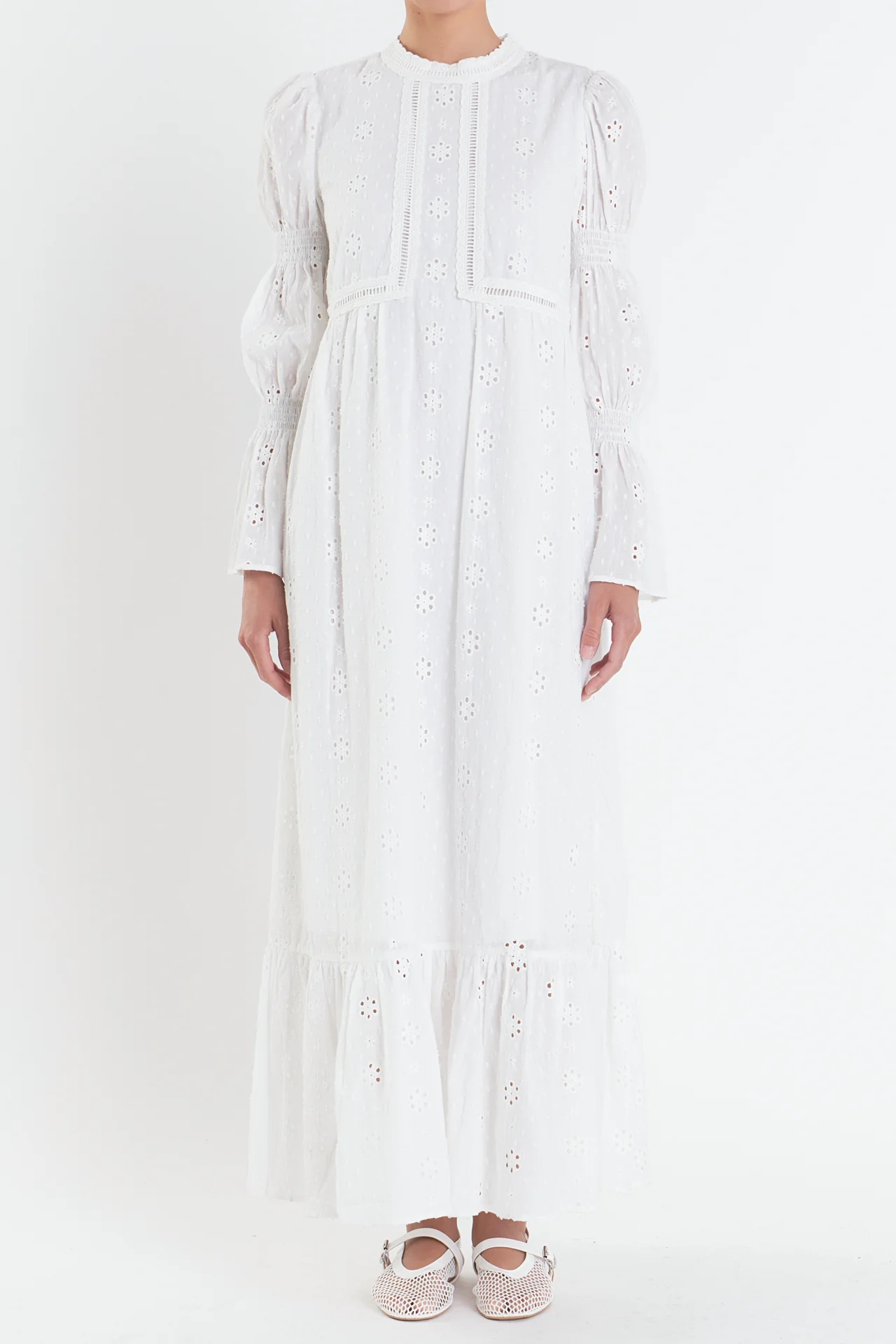 Embroidered Swiss Dot Maxi Dress - Image 10