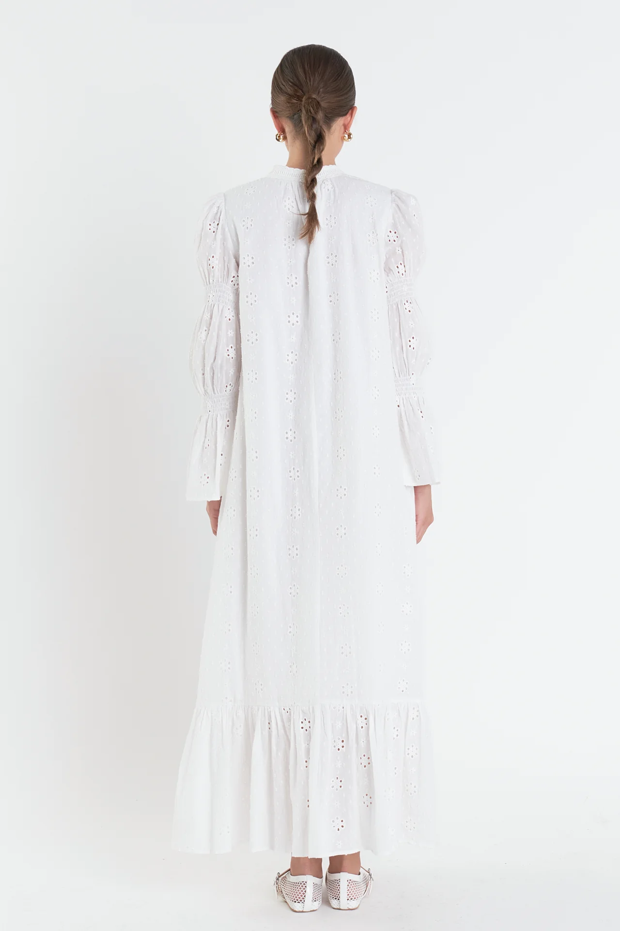 Embroidered Swiss Dot Maxi Dress - Image 12