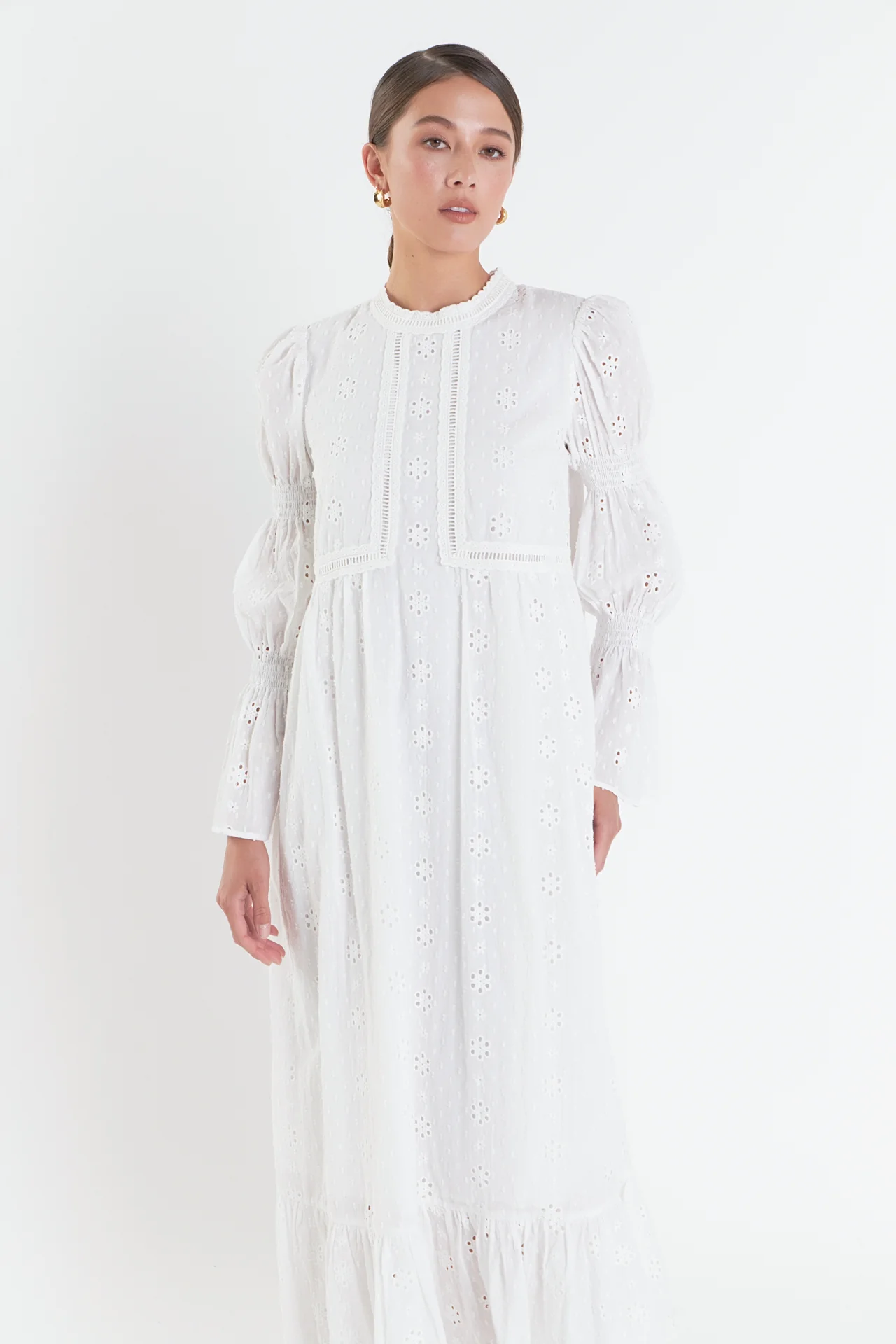 Embroidered Swiss Dot Maxi Dress - Image 13