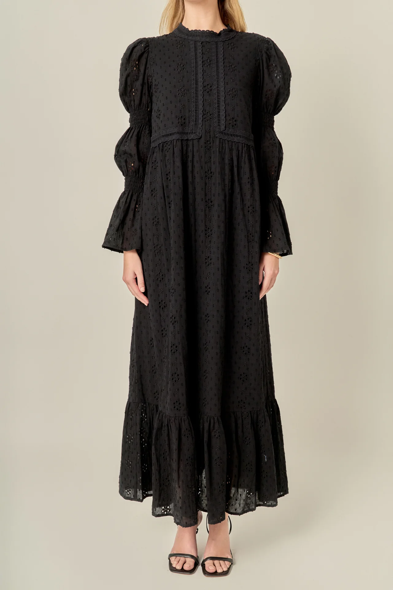 Embroidered Swiss Dot Maxi Dress - Image 2