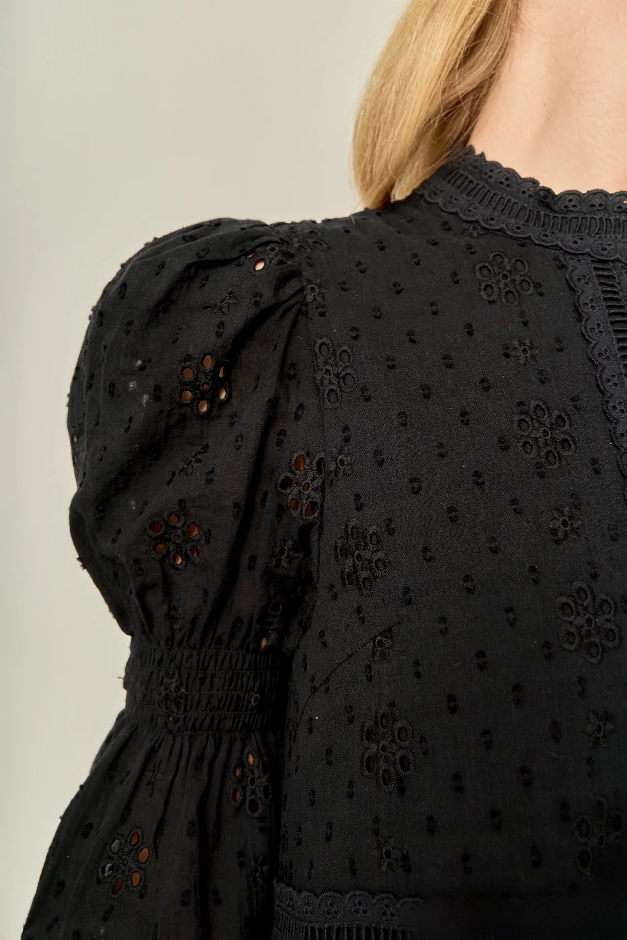 Embroidered Swiss Dot Maxi Dress - Image 3