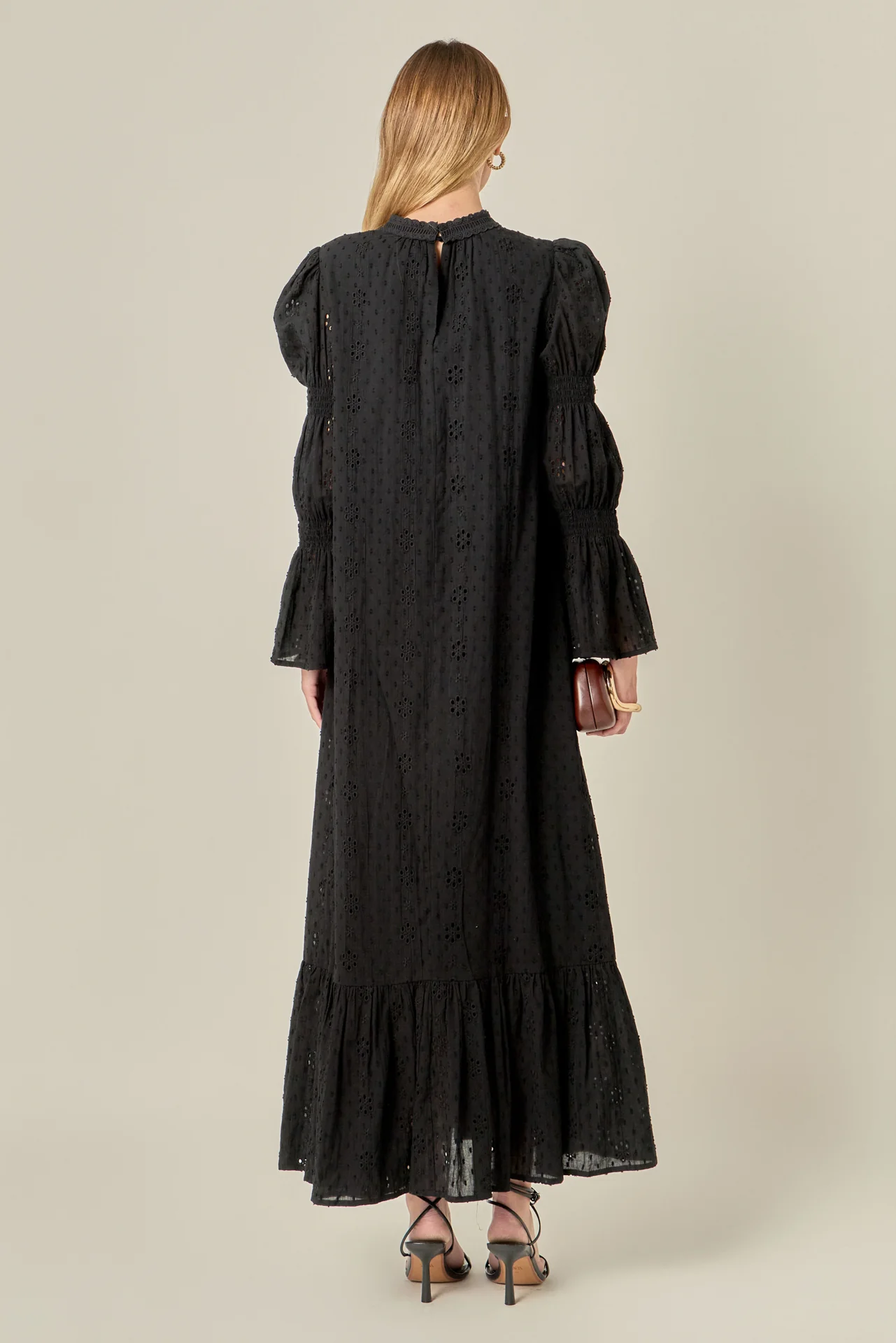Embroidered Swiss Dot Maxi Dress - Image 5