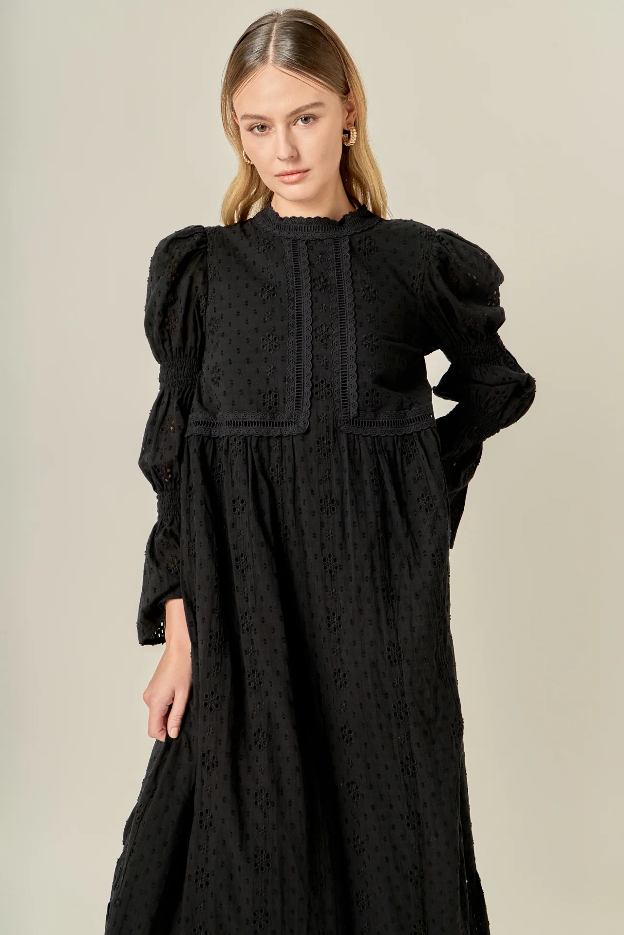Embroidered Swiss Dot Maxi Dress - Image 6
