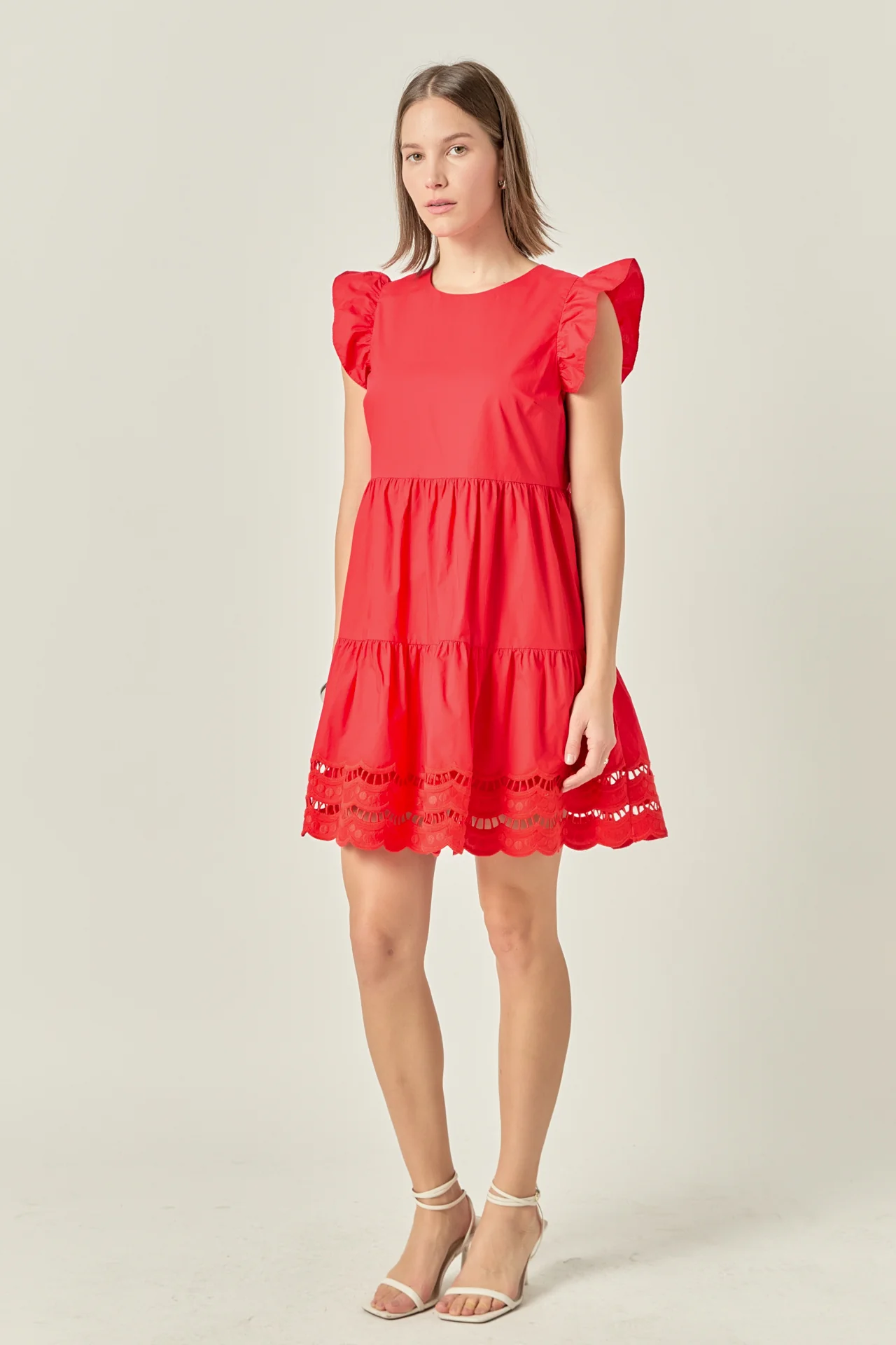 Embroidery Detail Mini Dress - Image 3