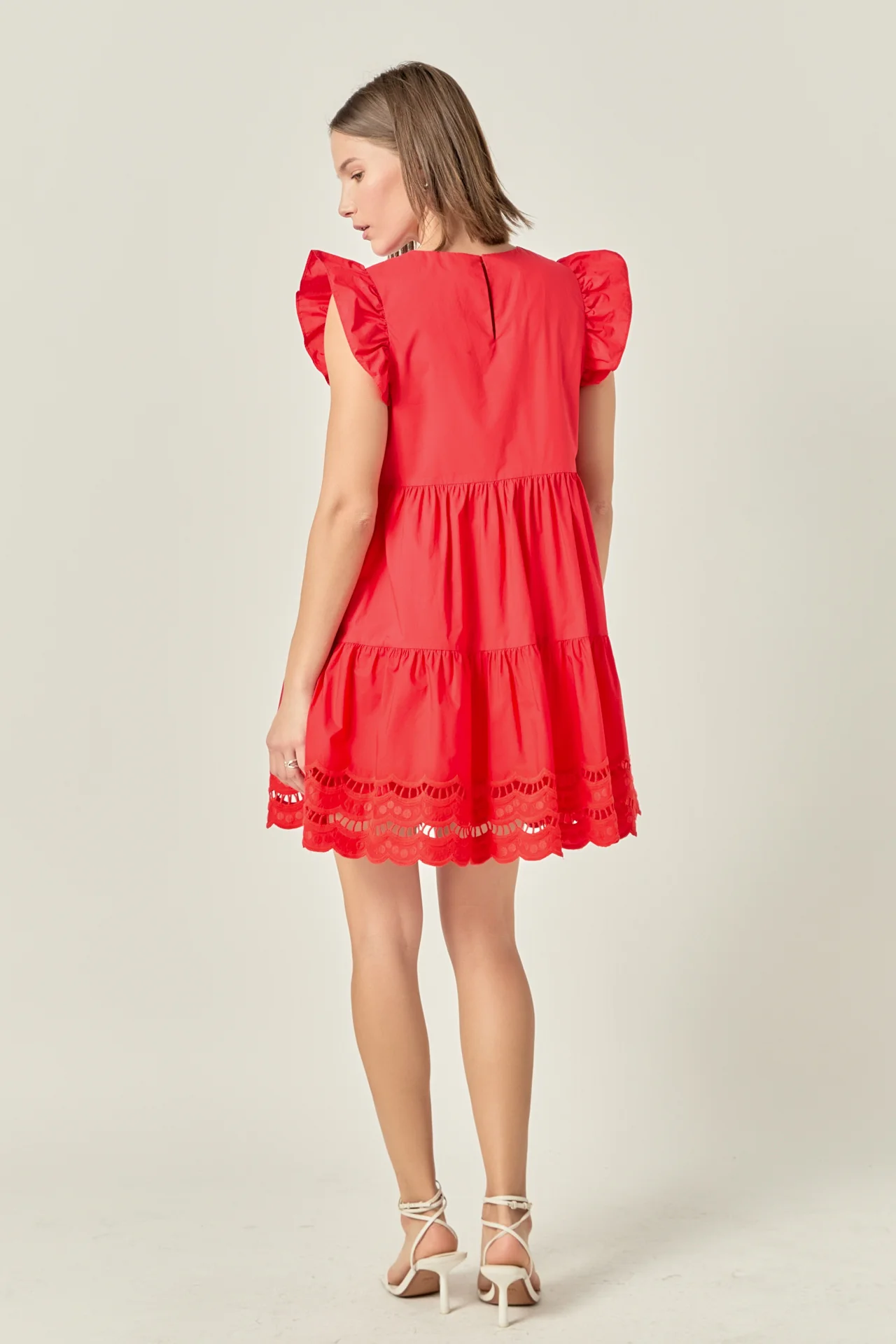 Embroidery Detail Mini Dress - Image 4