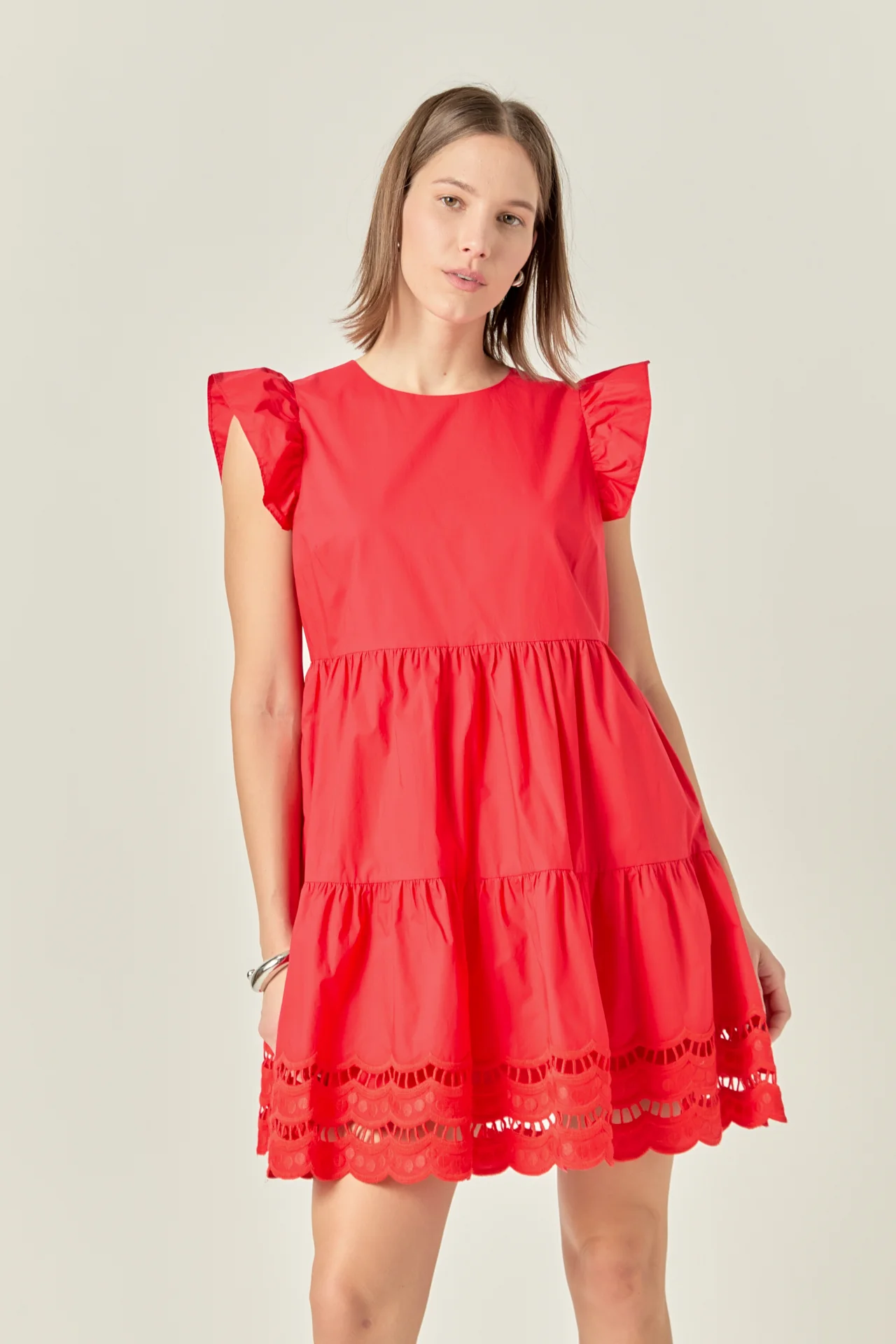 Embroidery Detail Mini Dress - Image 5